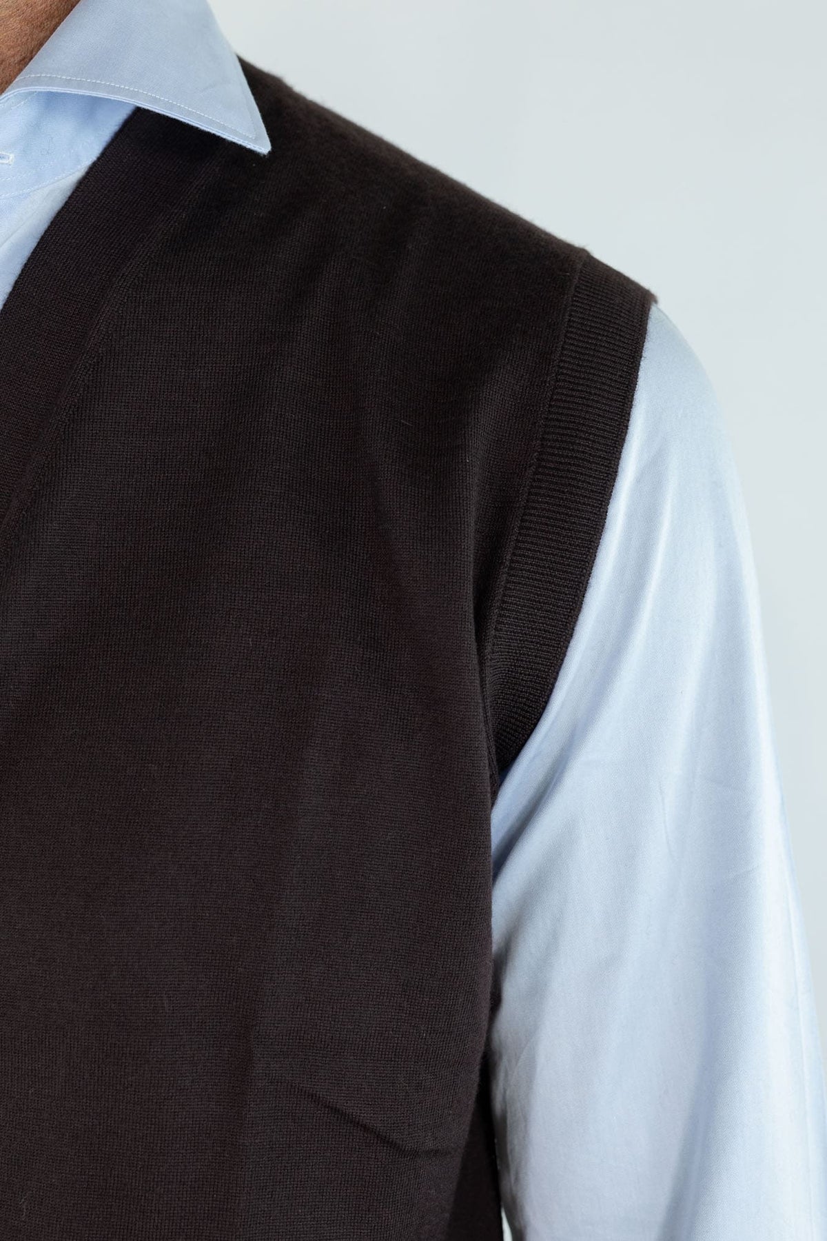 GUARINO Gilet Cashmere Bottoni Testa Moro