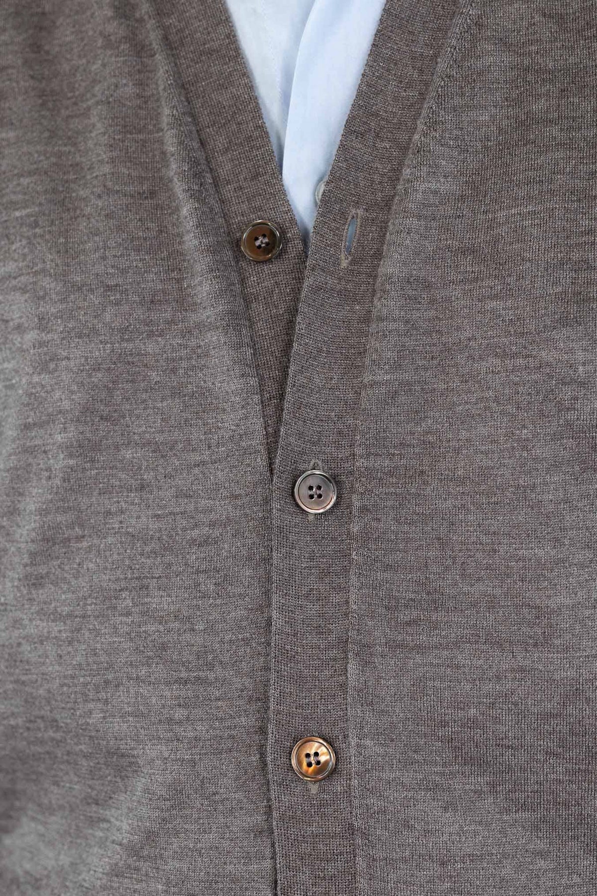 GUARINO Gilet Cashmere Bottoni Tortora