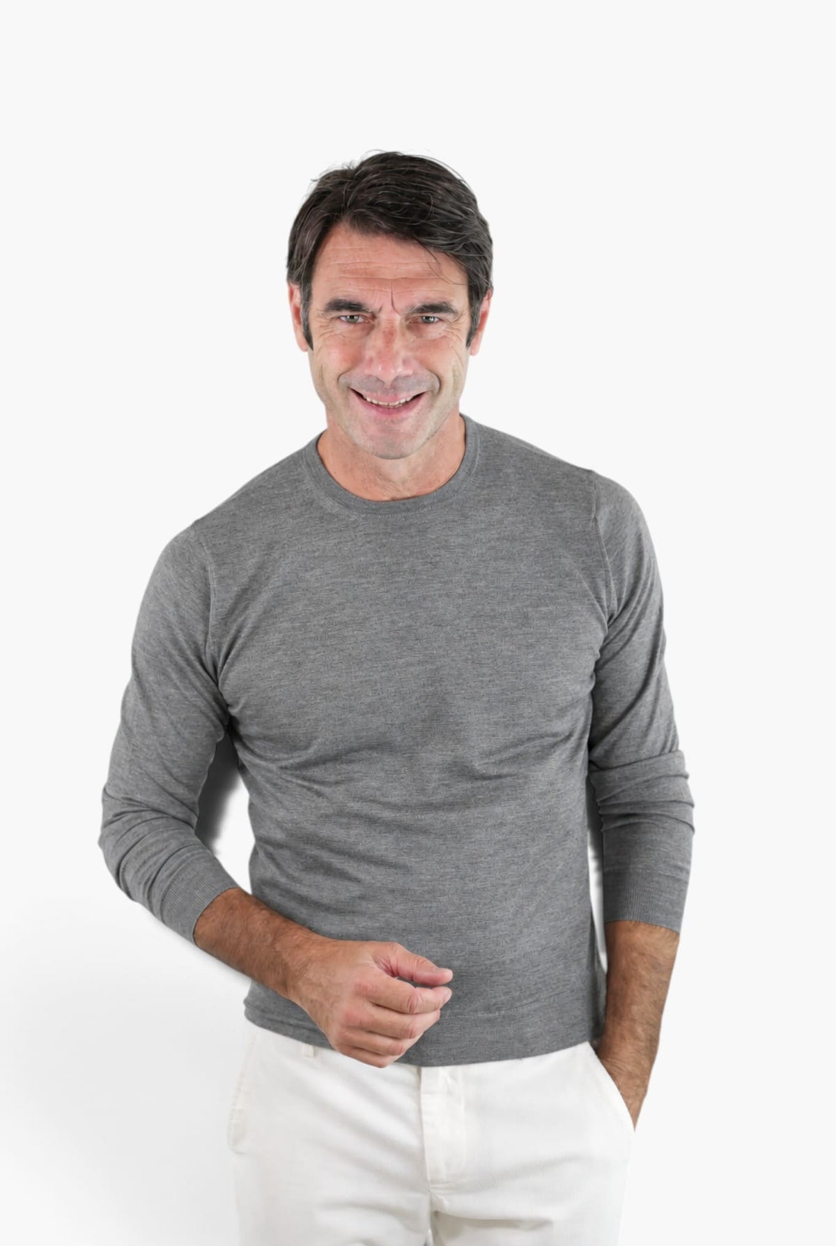 GUARINO Girocollo Cashmere Seta Superlight Grigio