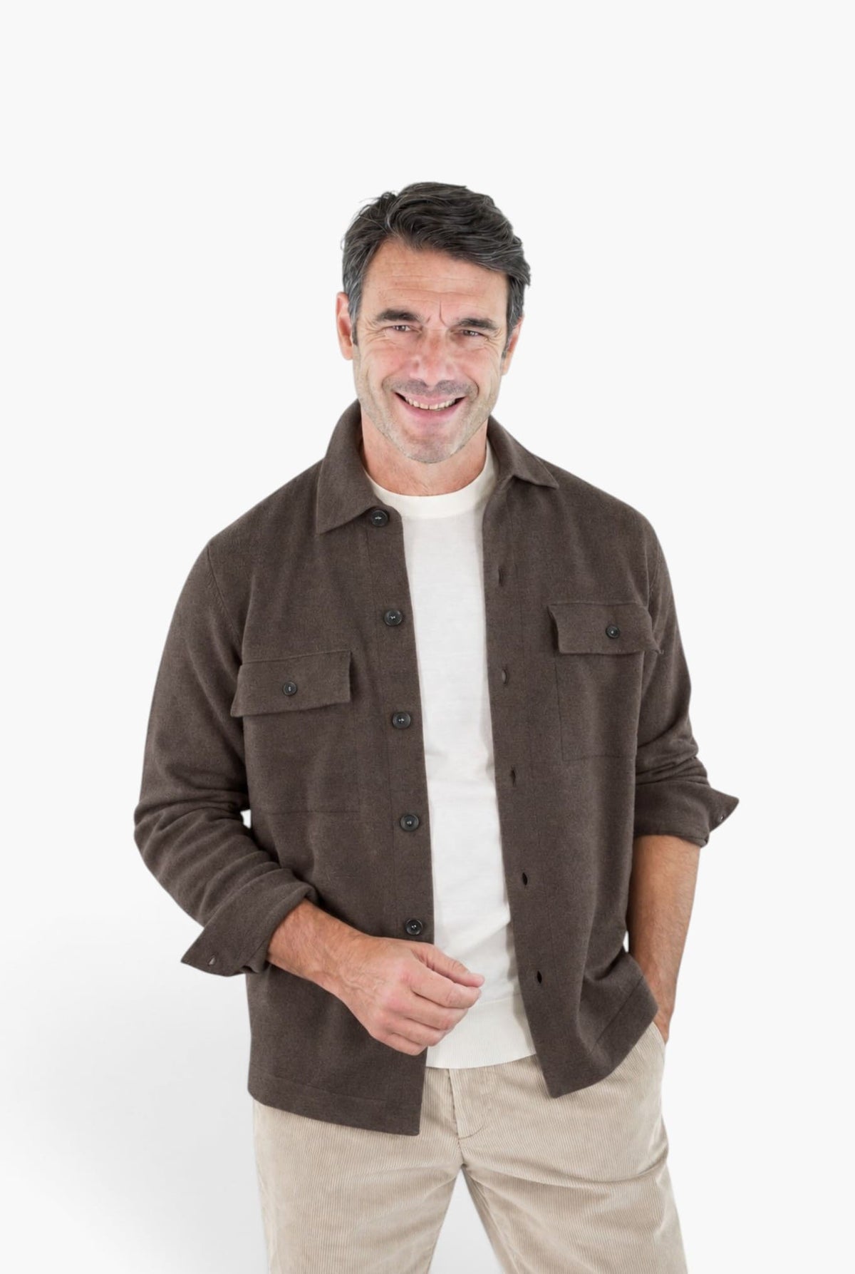 GUARINO Overshirt Cashmere Marrone