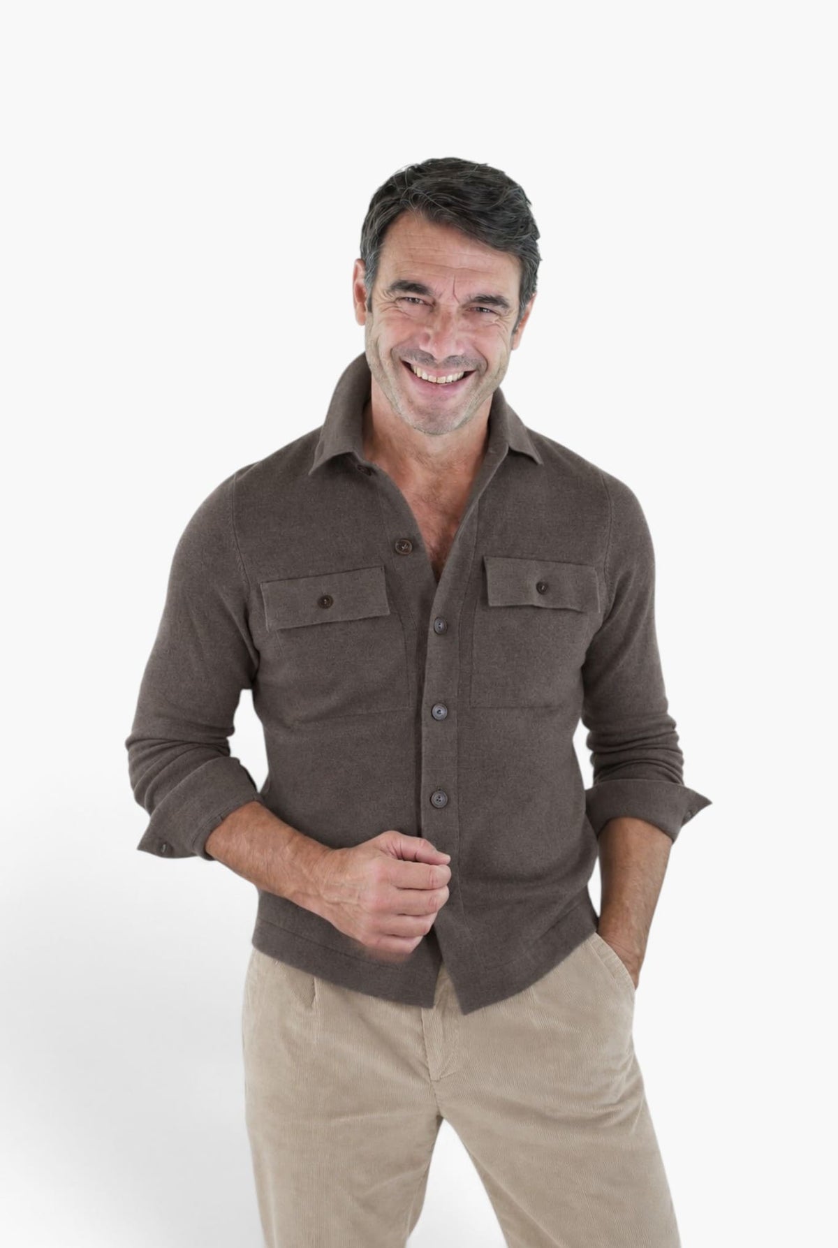GUARINO Overshirt Cashmere Marrone