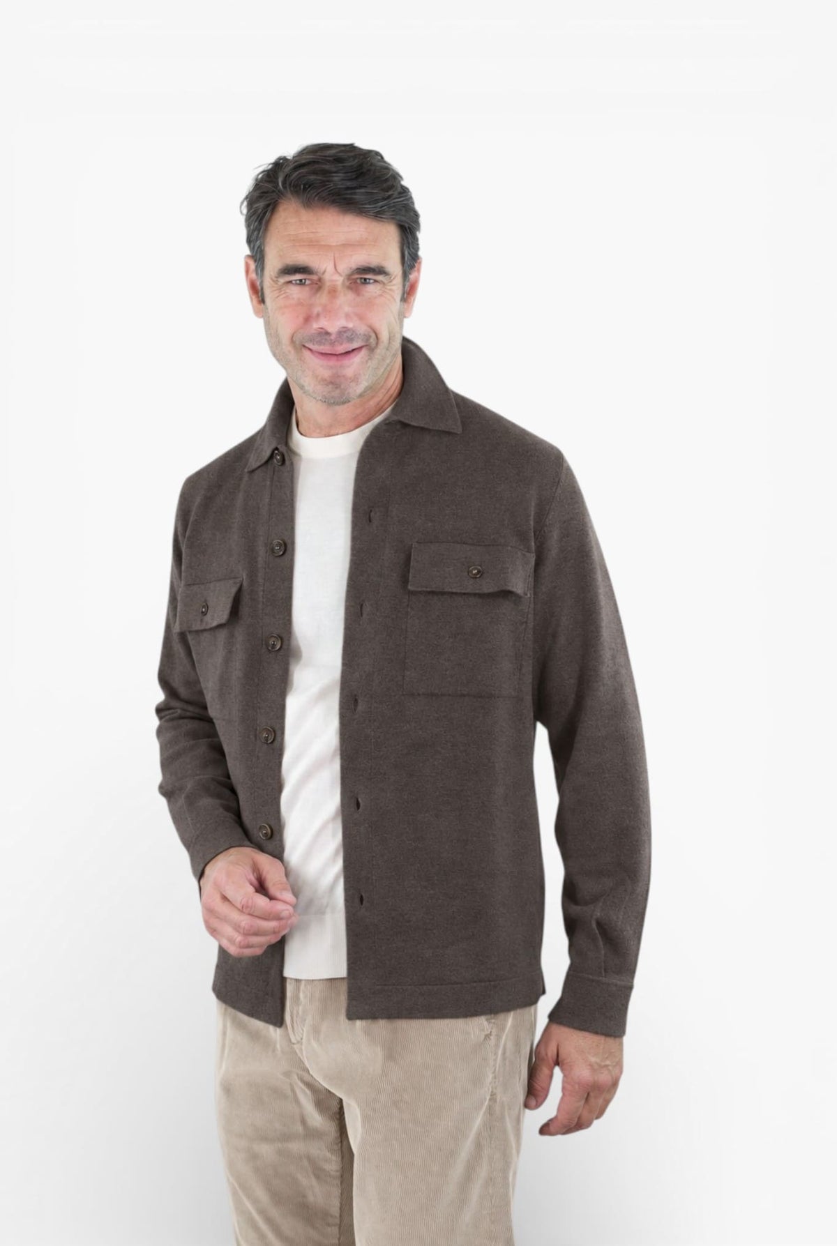 GUARINO Overshirt Cashmere Marrone