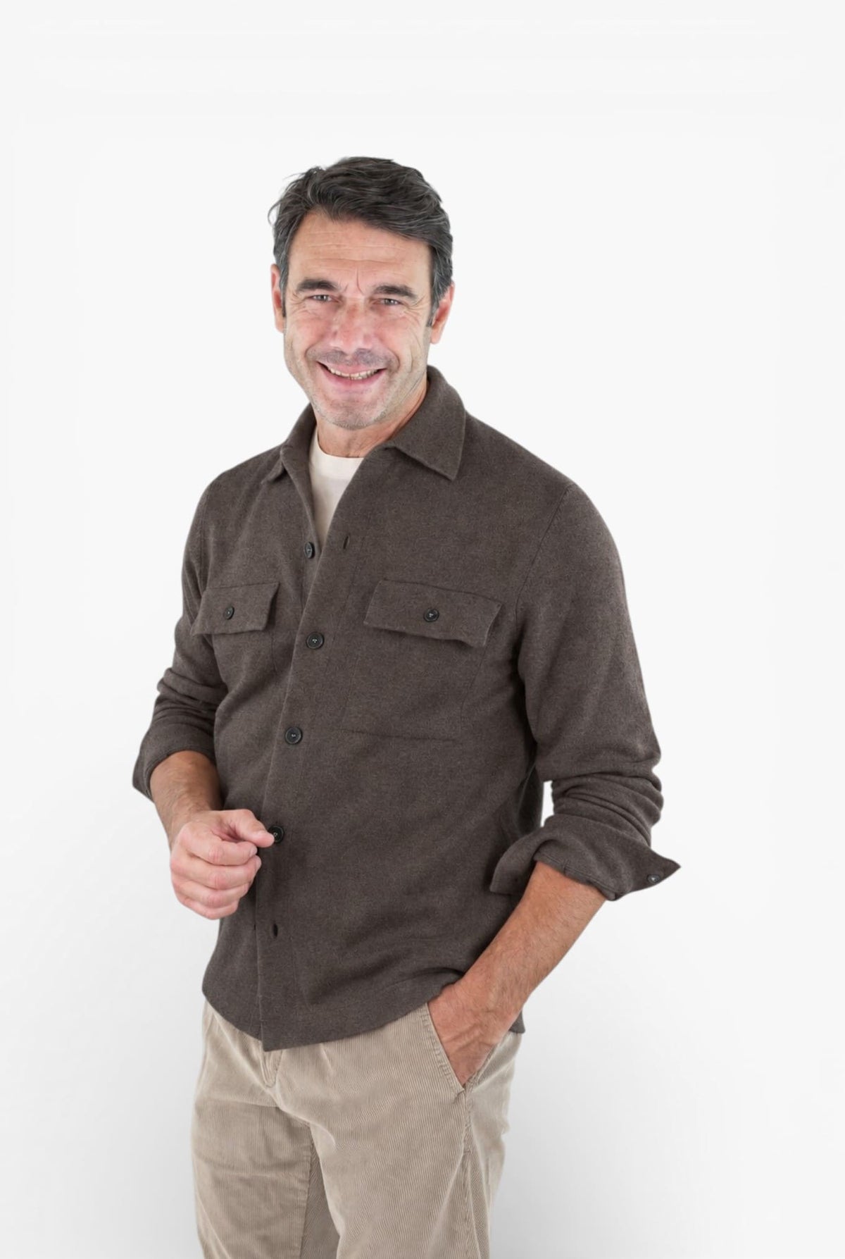 GUARINO Overshirt Cashmere Marrone