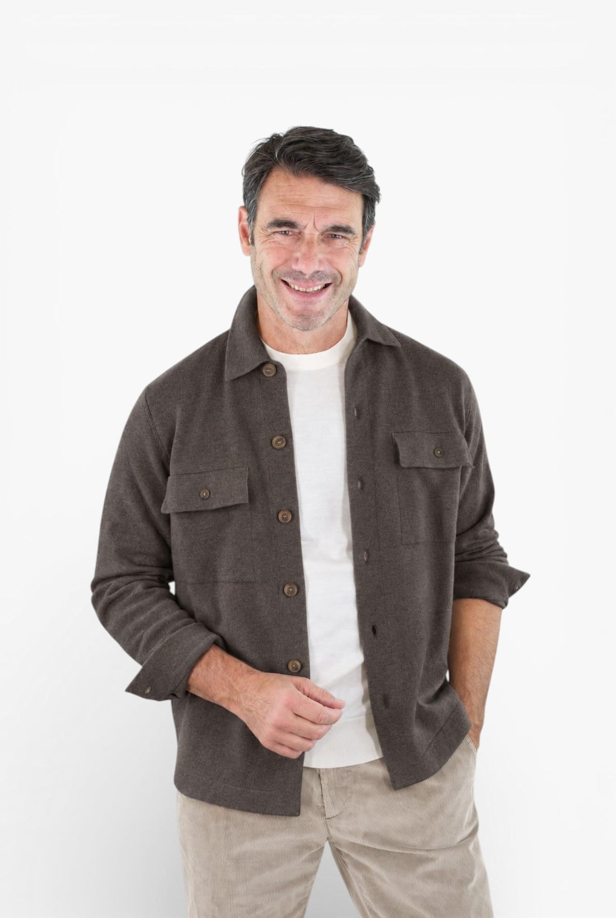 GUARINO Overshirt Cashmere Marrone