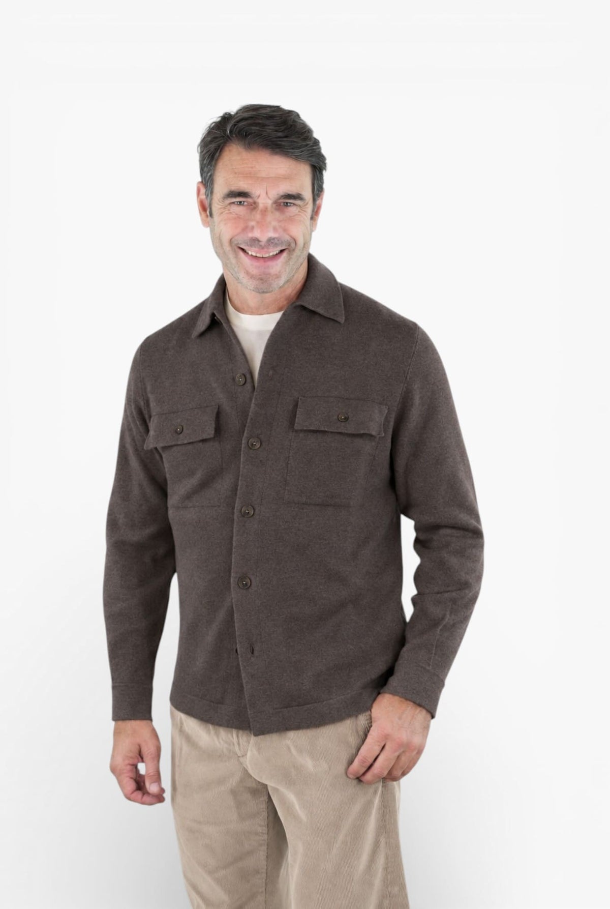 GUARINO Overshirt Cashmere Marrone