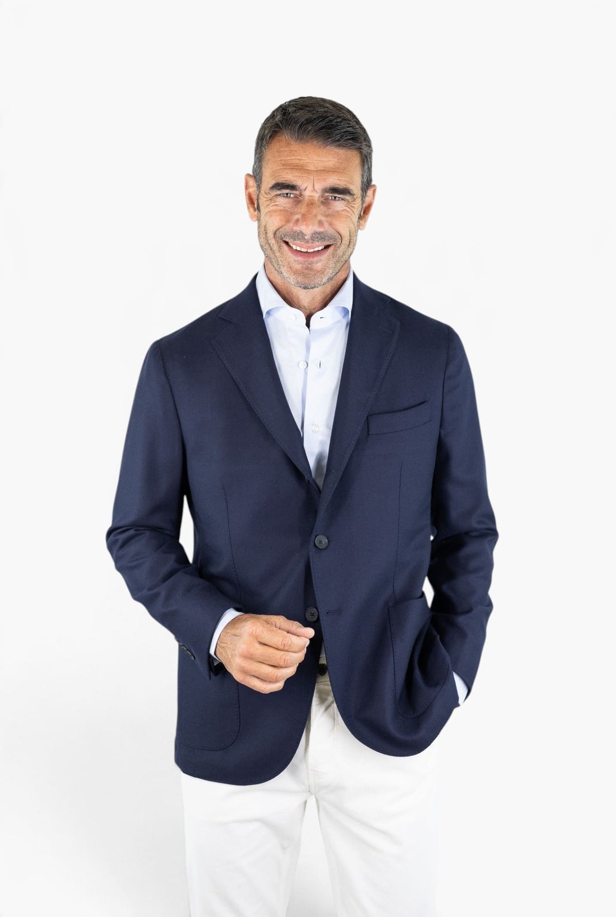 GUARINO Giacca Monopetto Lana Blu