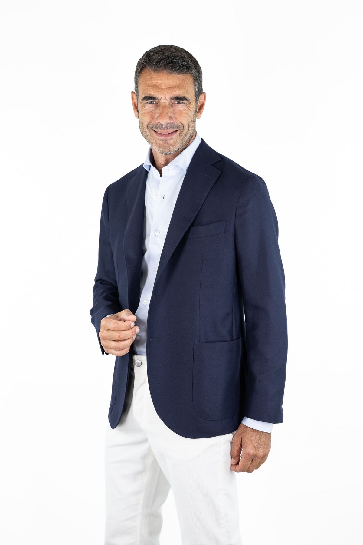GUARINO Giacca Monopetto Lana Blu