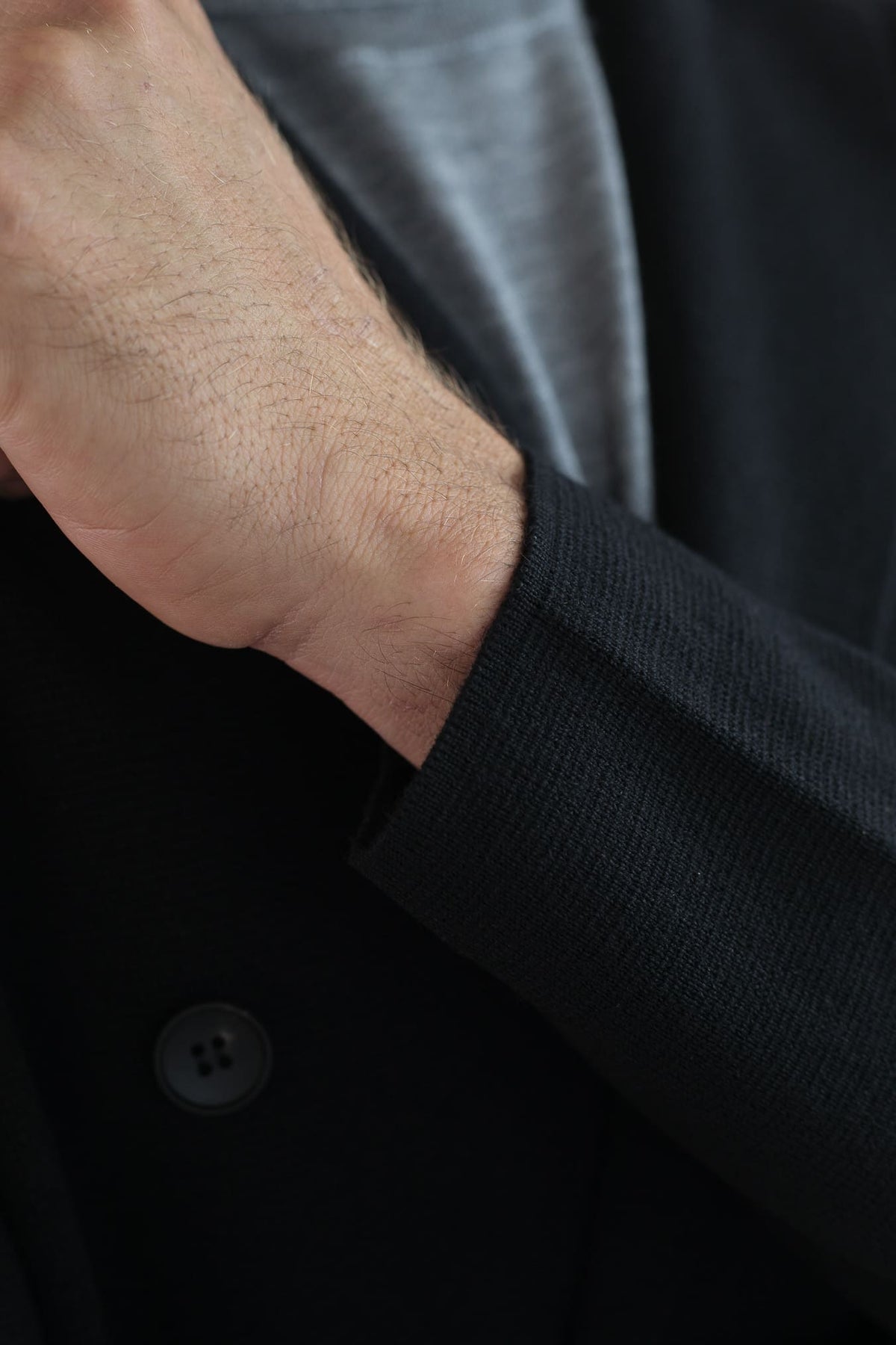 GUARINO Giacca Maglia Doppiopetto Lana Nera