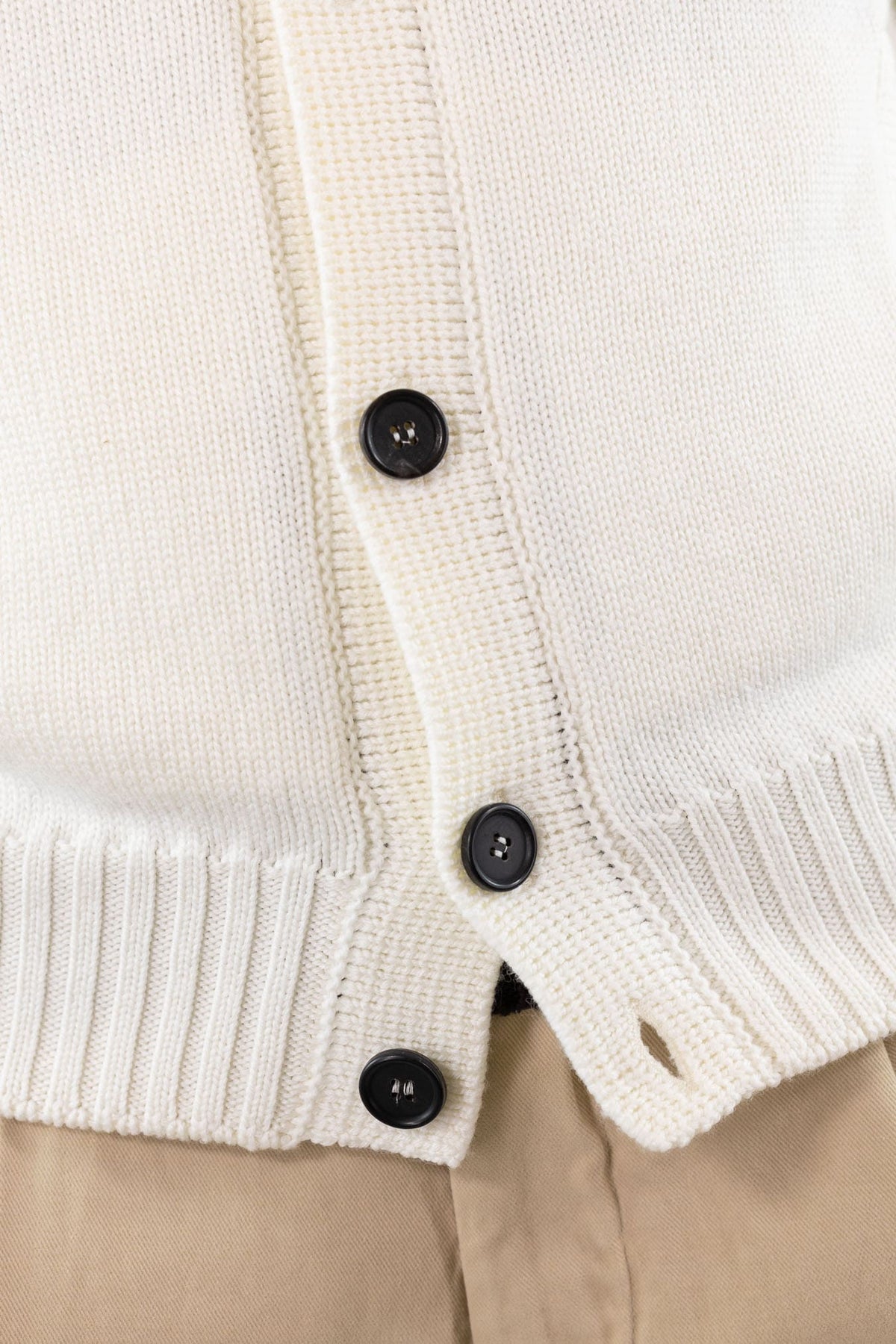 GUARINO Cardigan Lana Merinos Bianco Panna