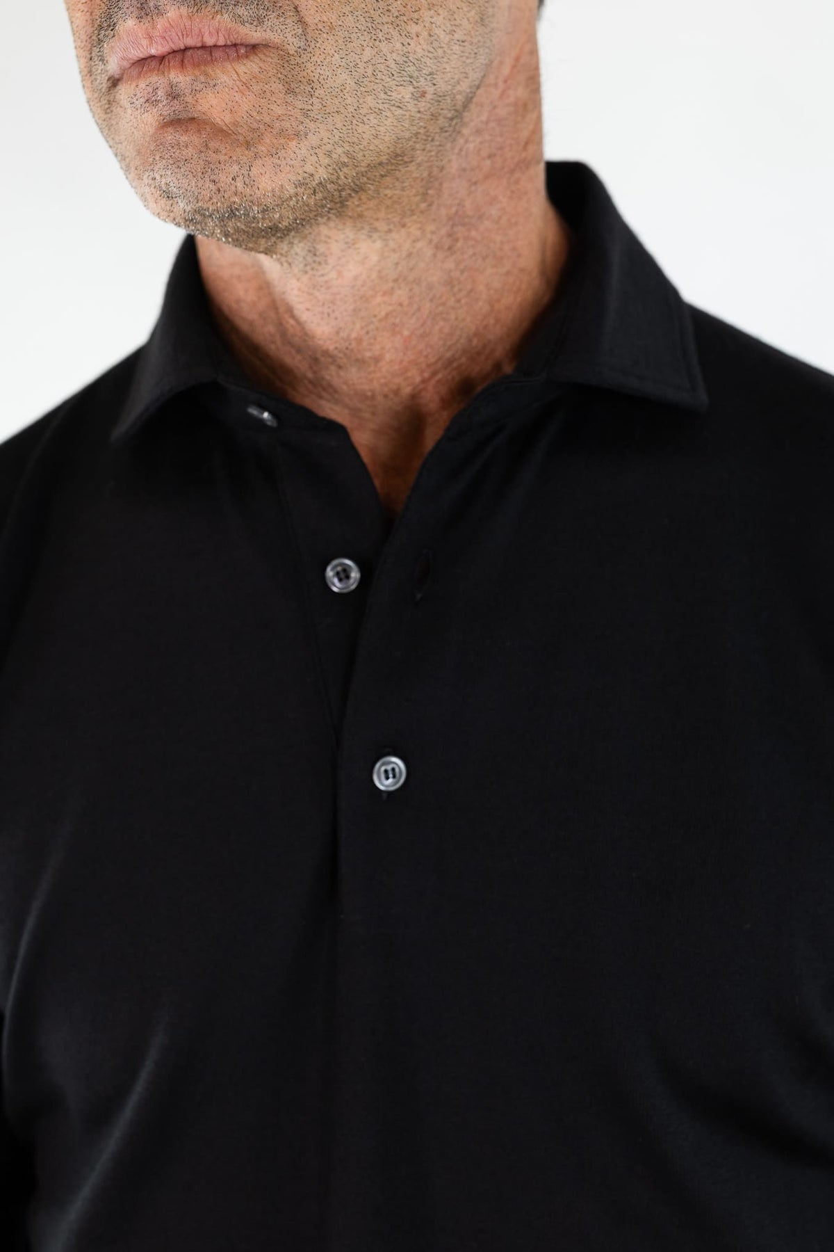 GUARINO Polo "Wish" Merinos 15.5 Micron Nero