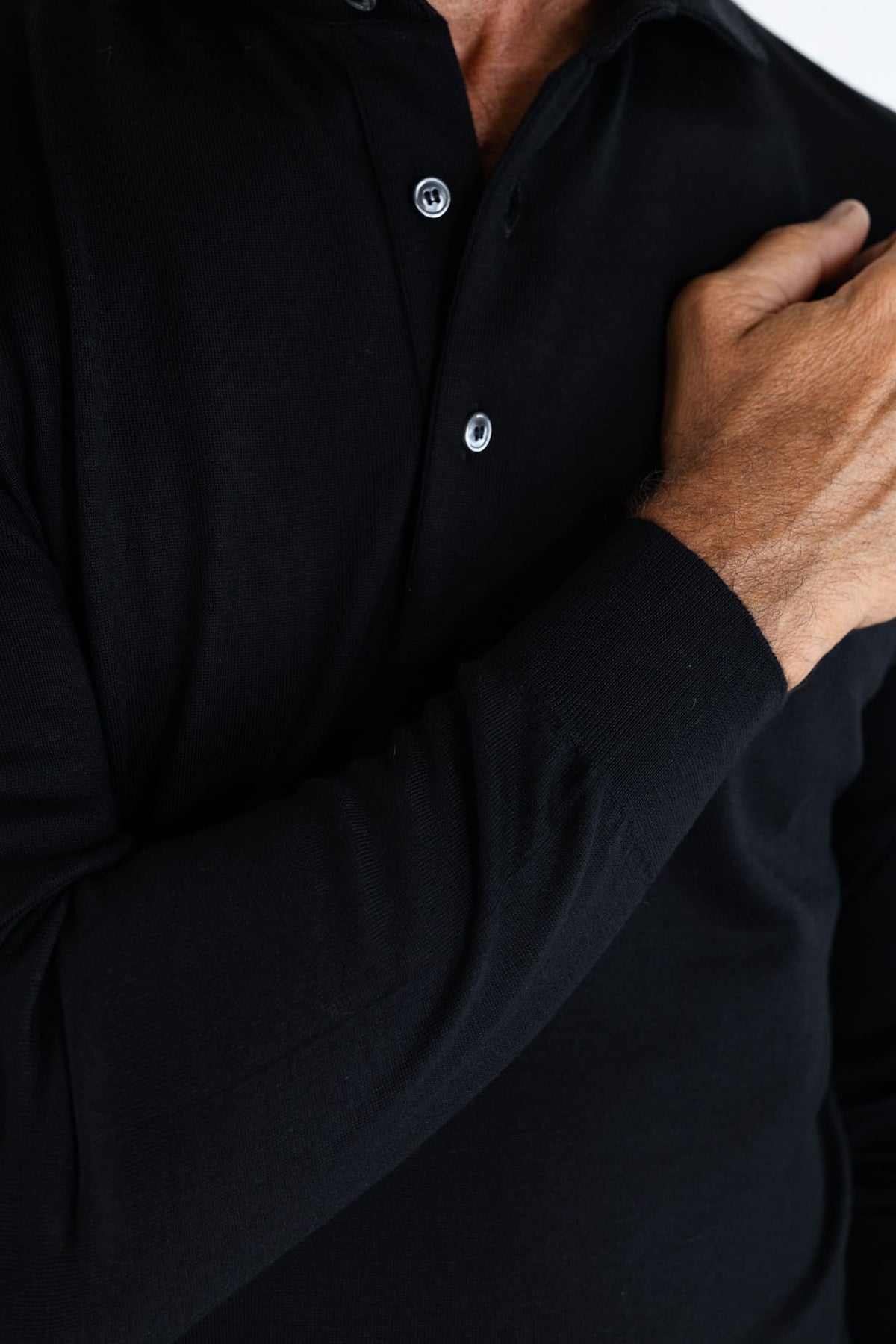 GUARINO Polo "Wish" Merinos 15.5 Micron Nero