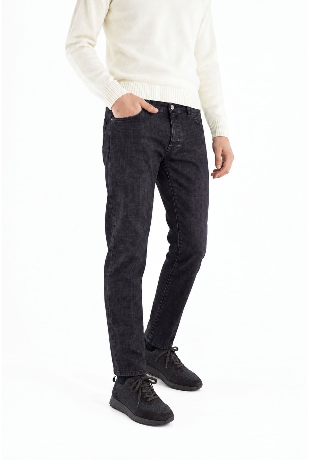 INCOTEX Pantaloni Jeans Sartoriali Denim Nero