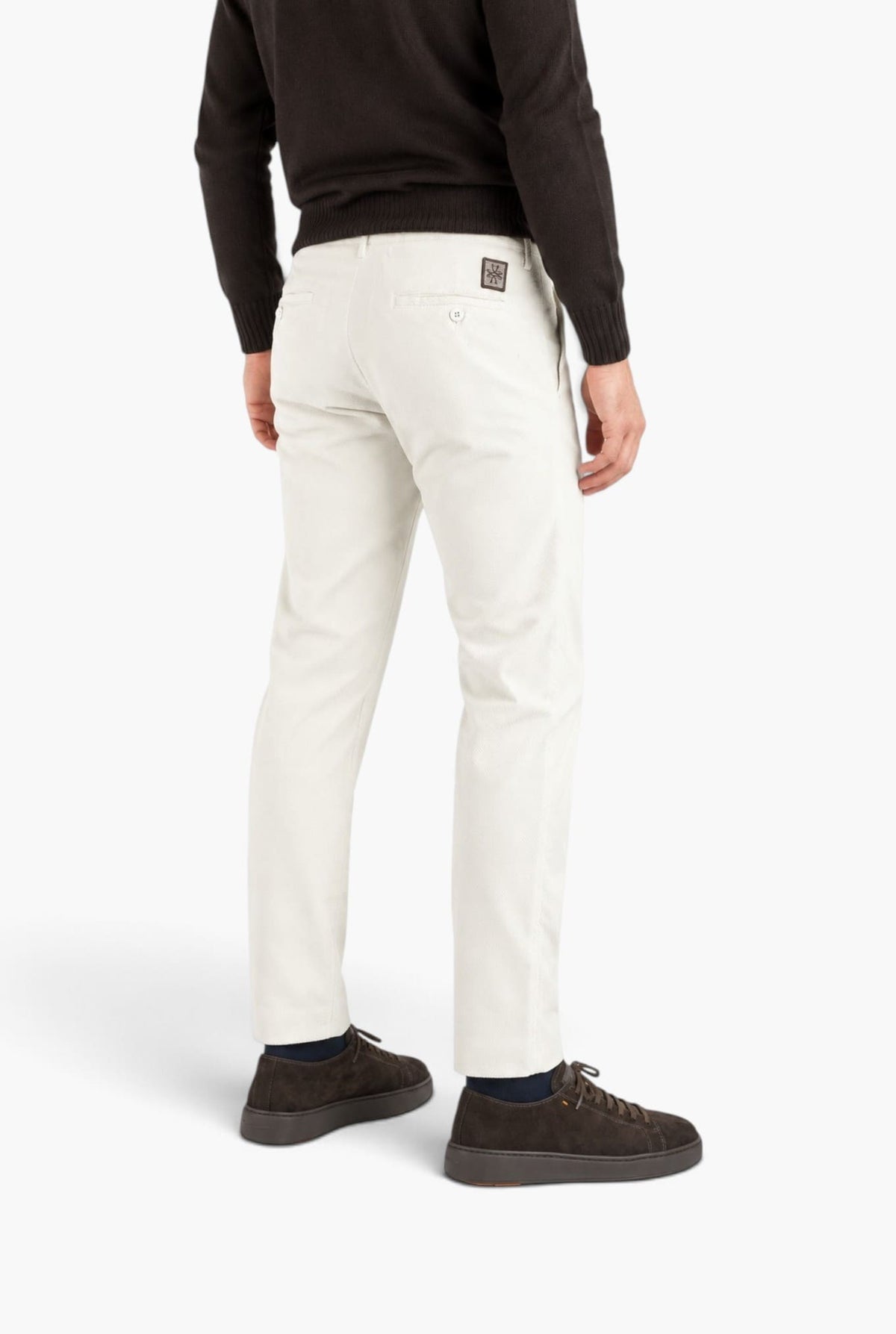 JACOB COHEN Pantaloni "Bobby" Diagonale Velluto Panna
