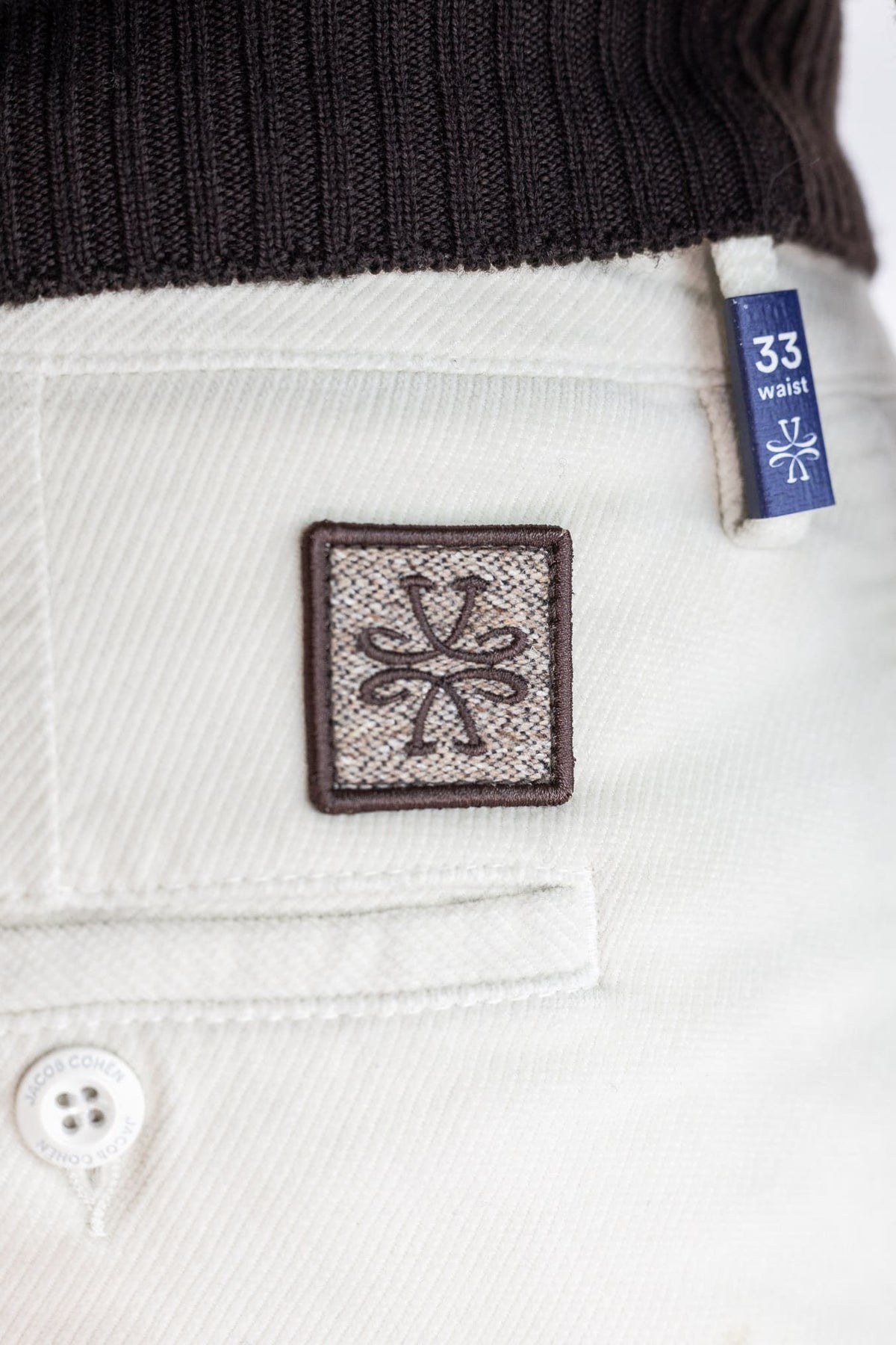 JACOB COHEN Pantaloni "Bobby" Diagonale Velluto Panna