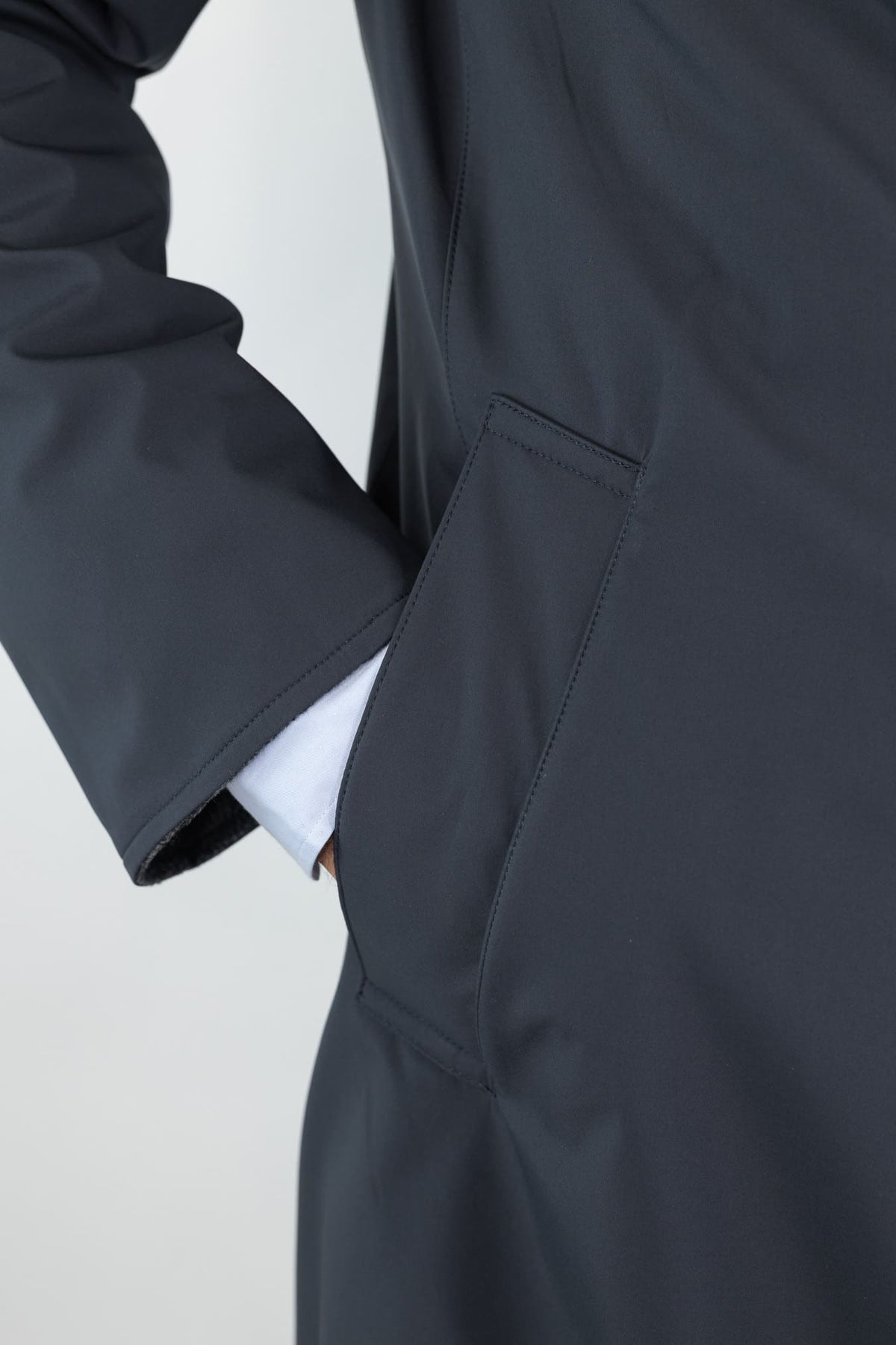 KIRED Cappotto Reversibile Principe di Galles Cashmere Nylon