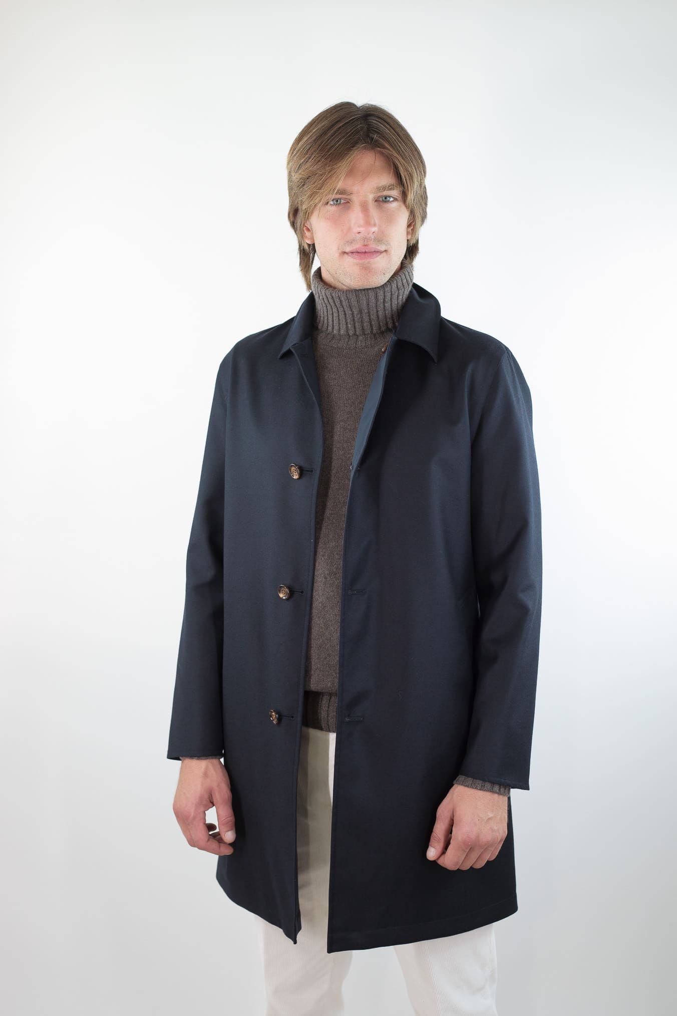 KIRED Cappotto Reversibile Cashmere Nylon Blu/Blu