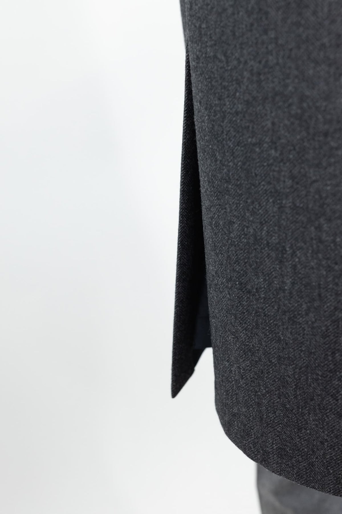 KIRED Cappotto Reversibile Lana Cashmere Spigato Grigio Scuro Nylon Blu