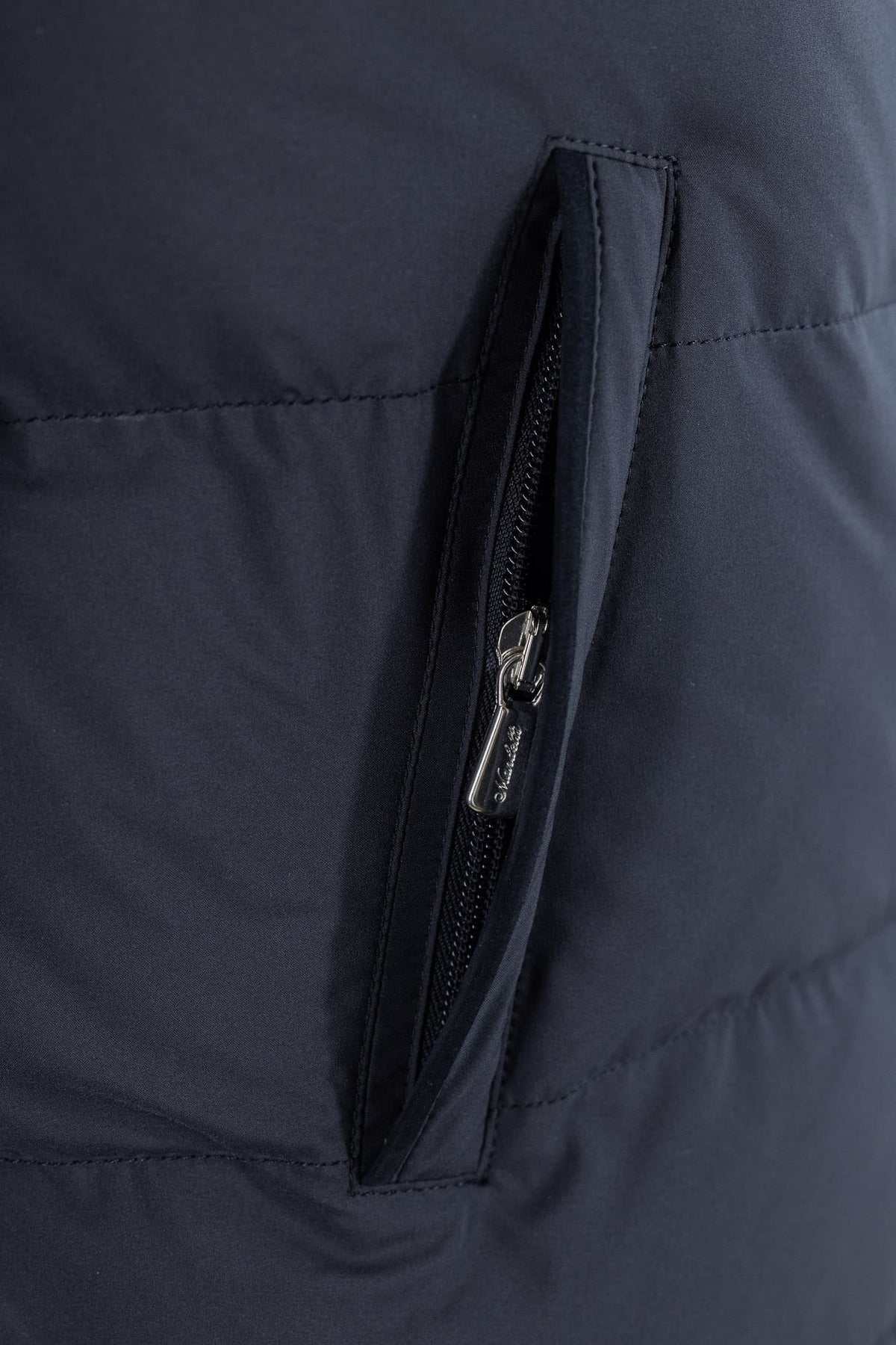 MANDELLI Piumino Cappuccio Foderato Cashmere Blu