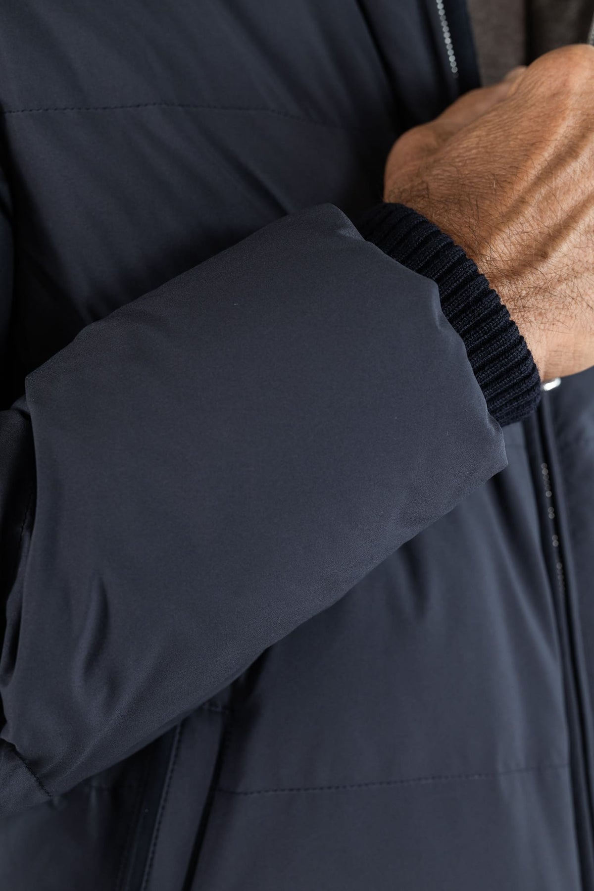 MANDELLI Piumino Cappuccio Foderato Cashmere Blu