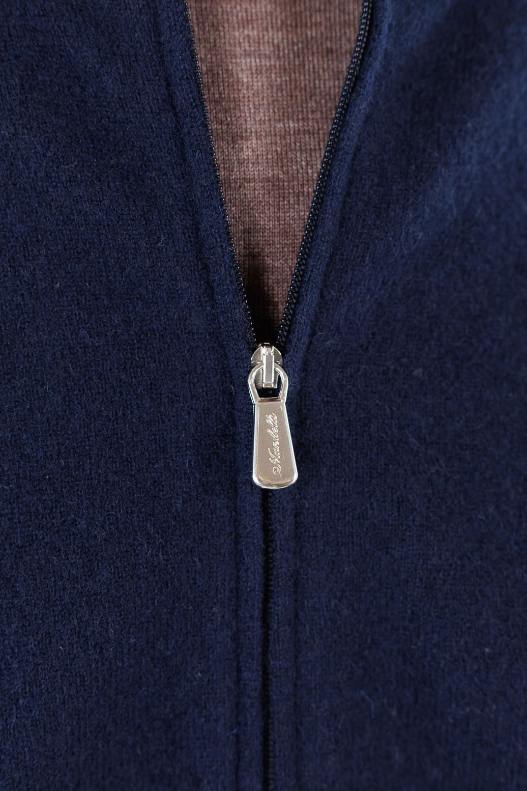 MANDELLI Maglia Full Zip Cashmere Blu Navy