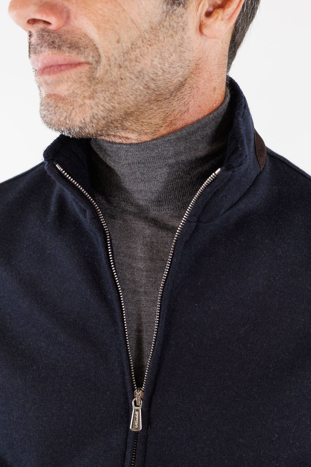 MANDELLI Giubbino Loro Piana Jersey Cashmere Blu