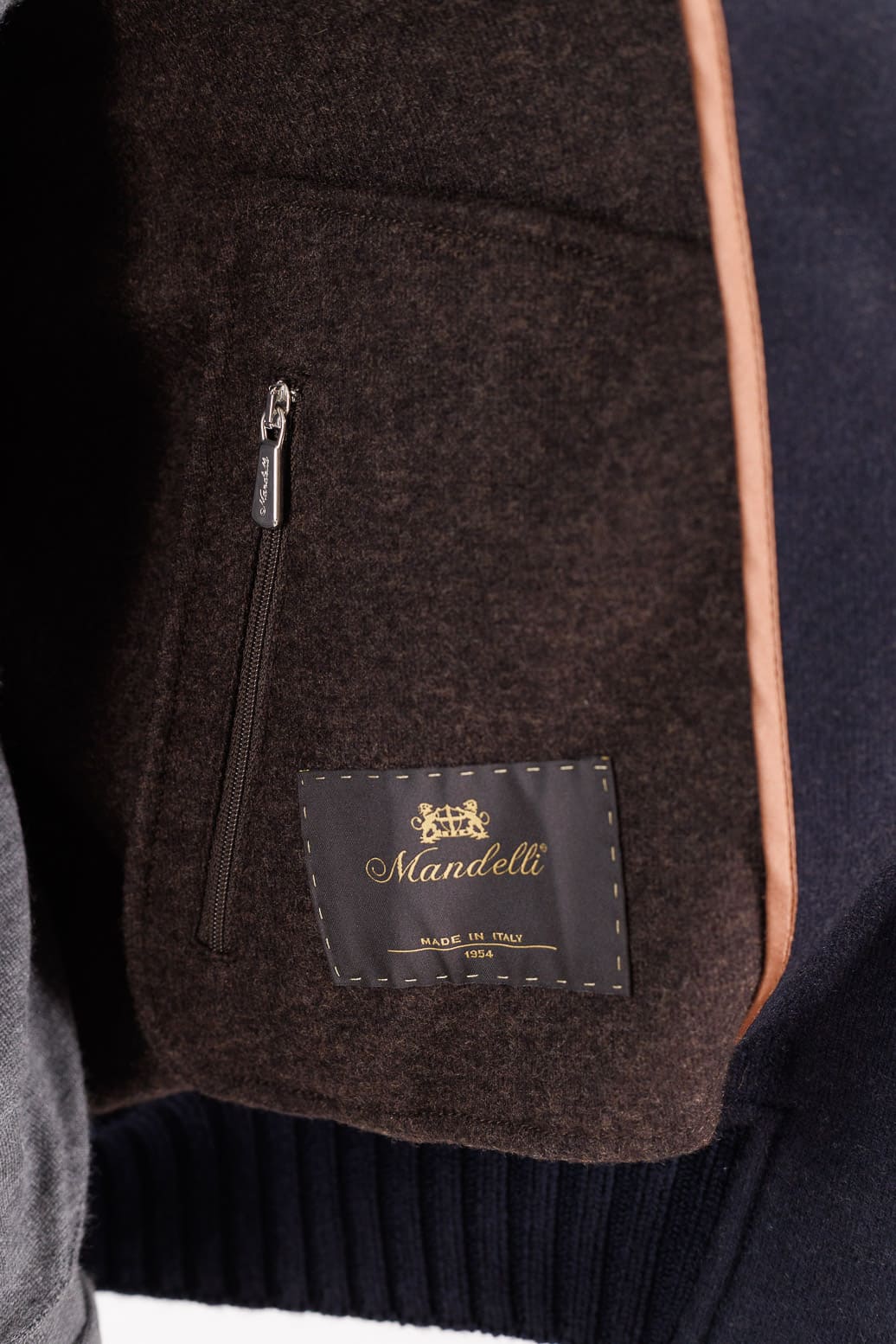 MANDELLI Giubbino Loro Piana Jersey Cashmere Blu
