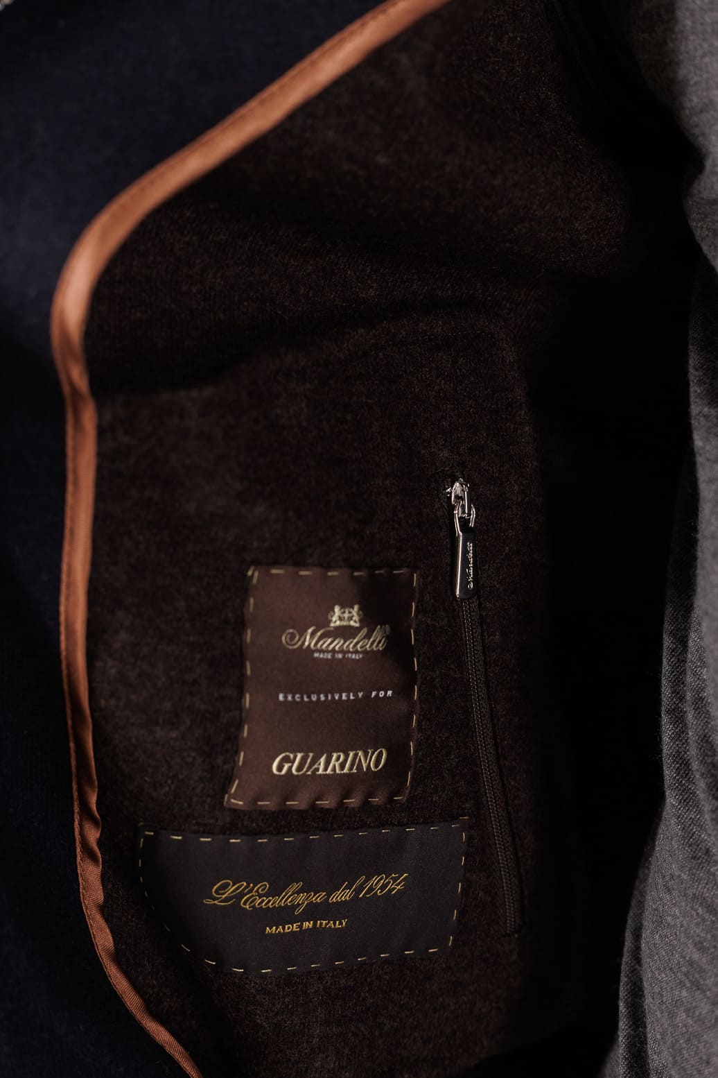 MANDELLI Giubbino Loro Piana Jersey Cashmere Blu