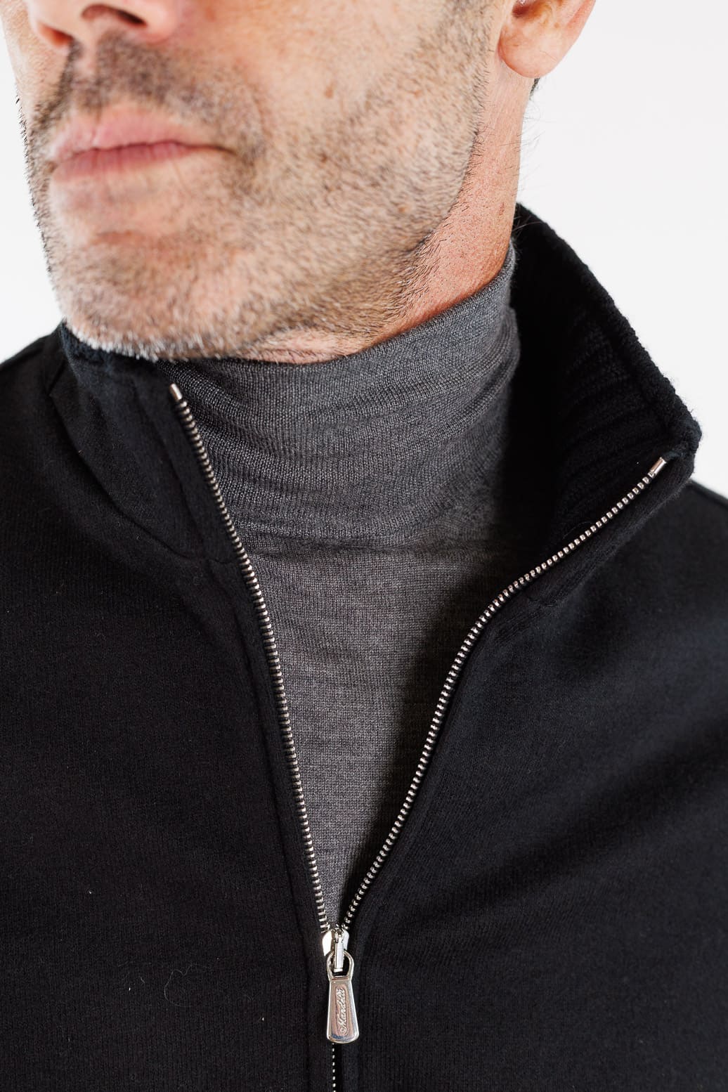 MANDELLI Giubbino Loro Piana Jersey Cashmere Nero