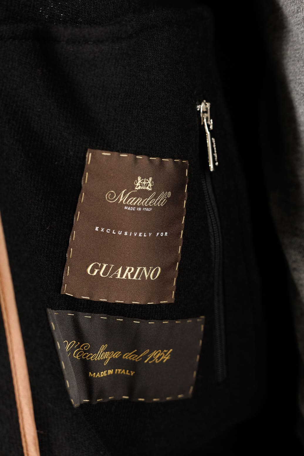MANDELLI Giubbino Loro Piana Jersey Cashmere Nero