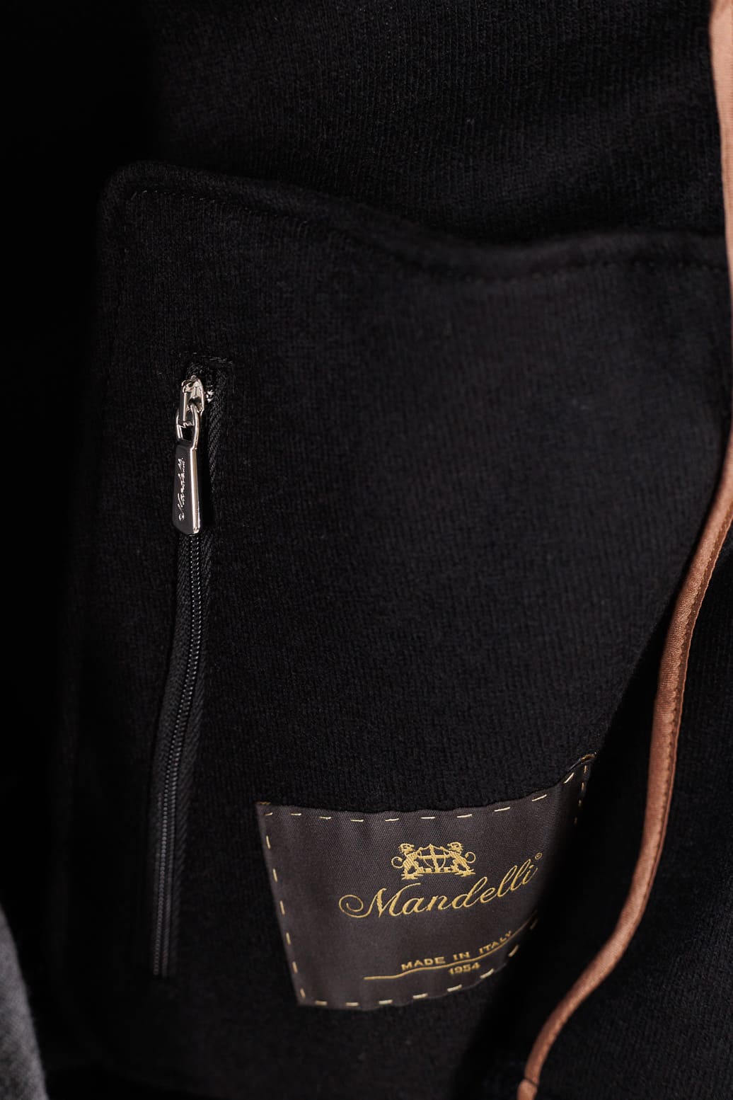 MANDELLI Giubbino Loro Piana Jersey Cashmere Nero