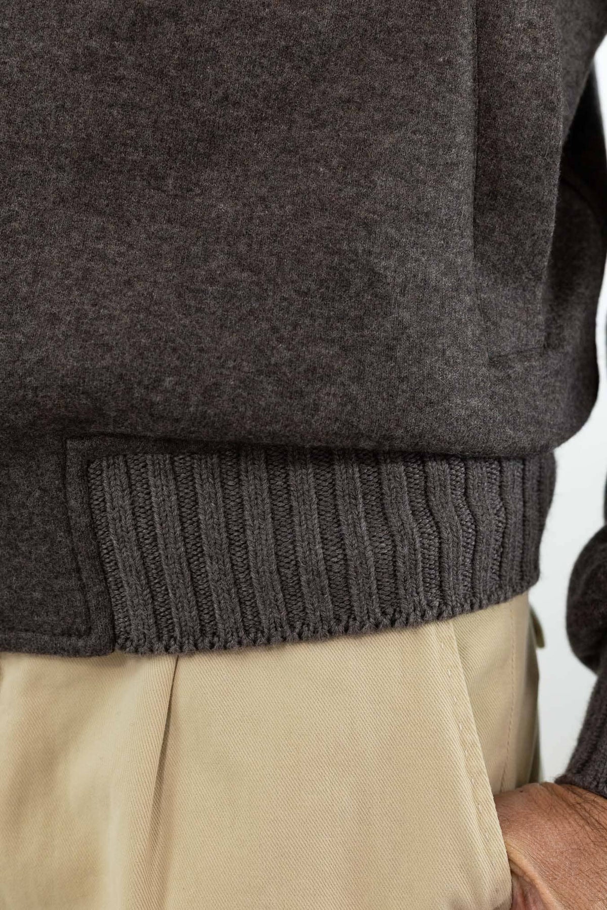 MANDELLI Giubbino Tessuto Loro Piana Cashmere Tortora