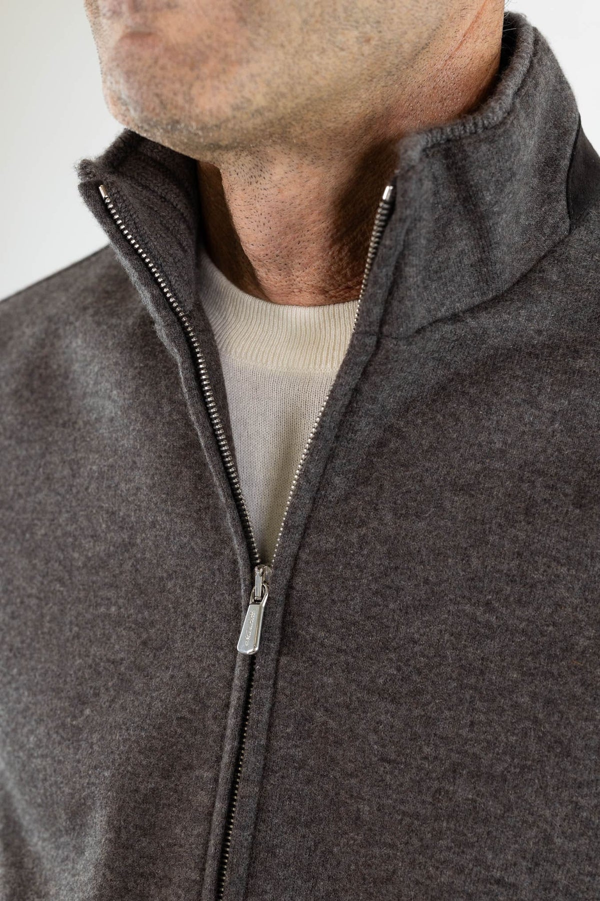 MANDELLI Giubbino Tessuto Loro Piana Cashmere Tortora