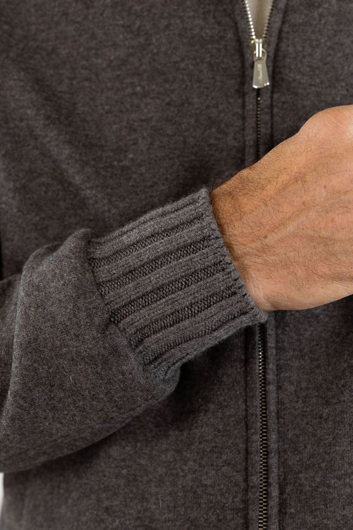MANDELLI Giubbino Tessuto Loro Piana Cashmere Tortora