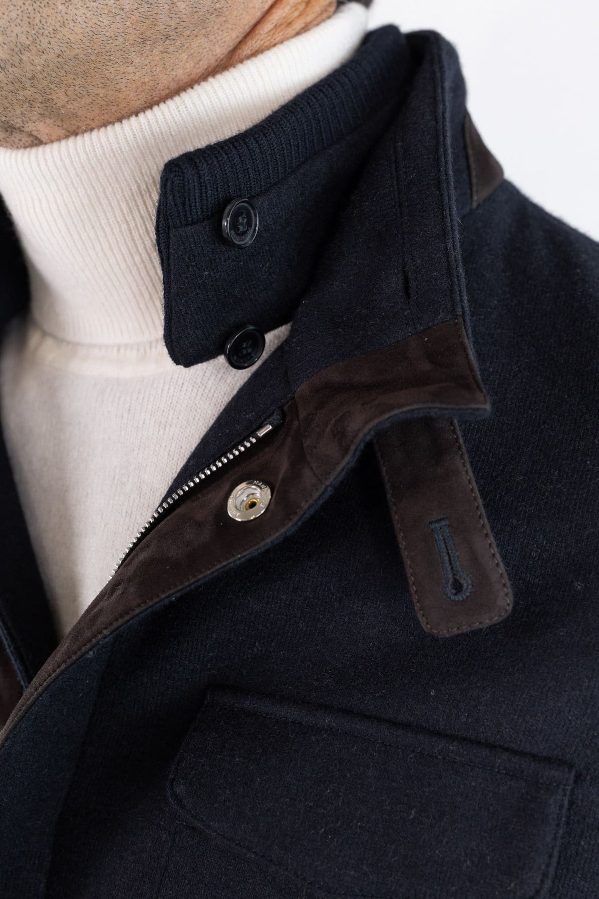 MANDELLI Field Jacket Jersey Cashmere Double Blu