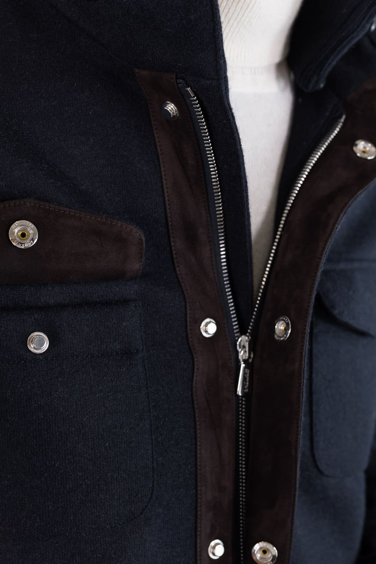 MANDELLI Field Jacket Jersey Cashmere Double Blu