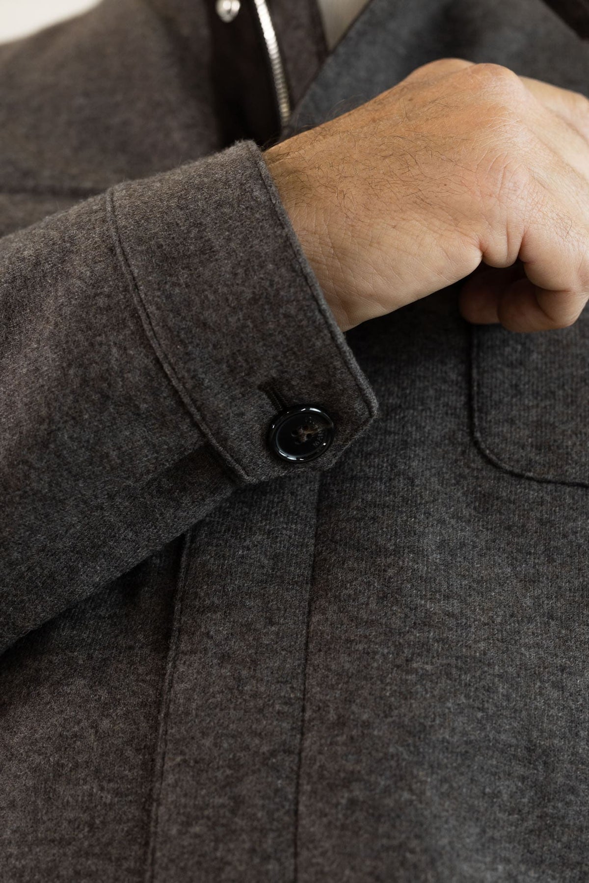MANDELLI Field Jacket Jersey Cashmere Double Tortora
