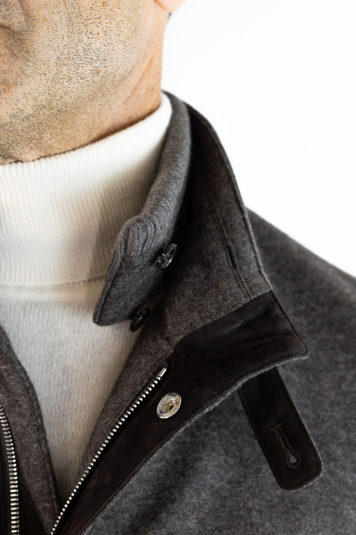 MANDELLI Field Jacket Jersey Cashmere Double Tortora