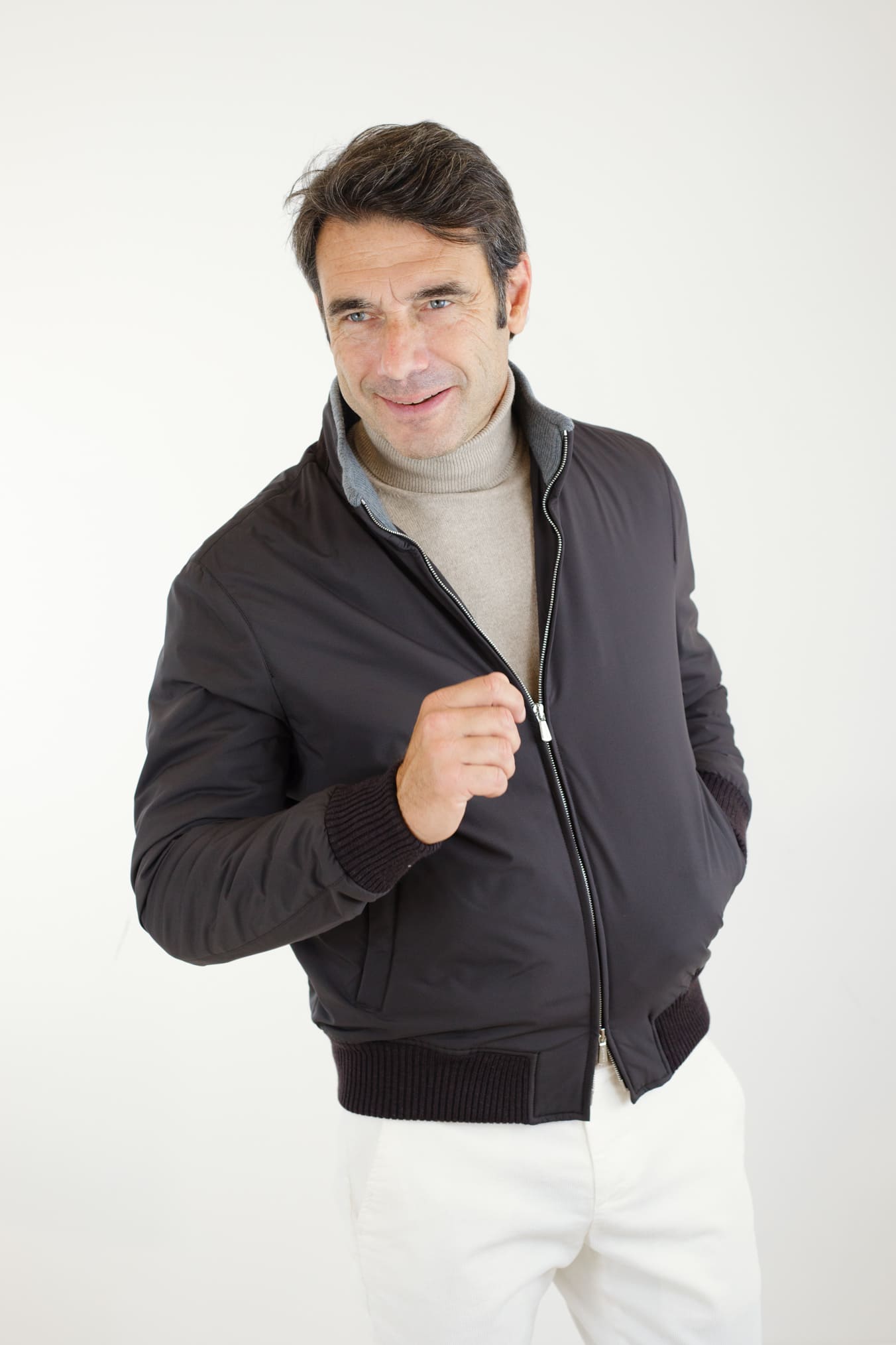 MANDELLI Giubbino Airstop Cashmere Loro Piana Marrone