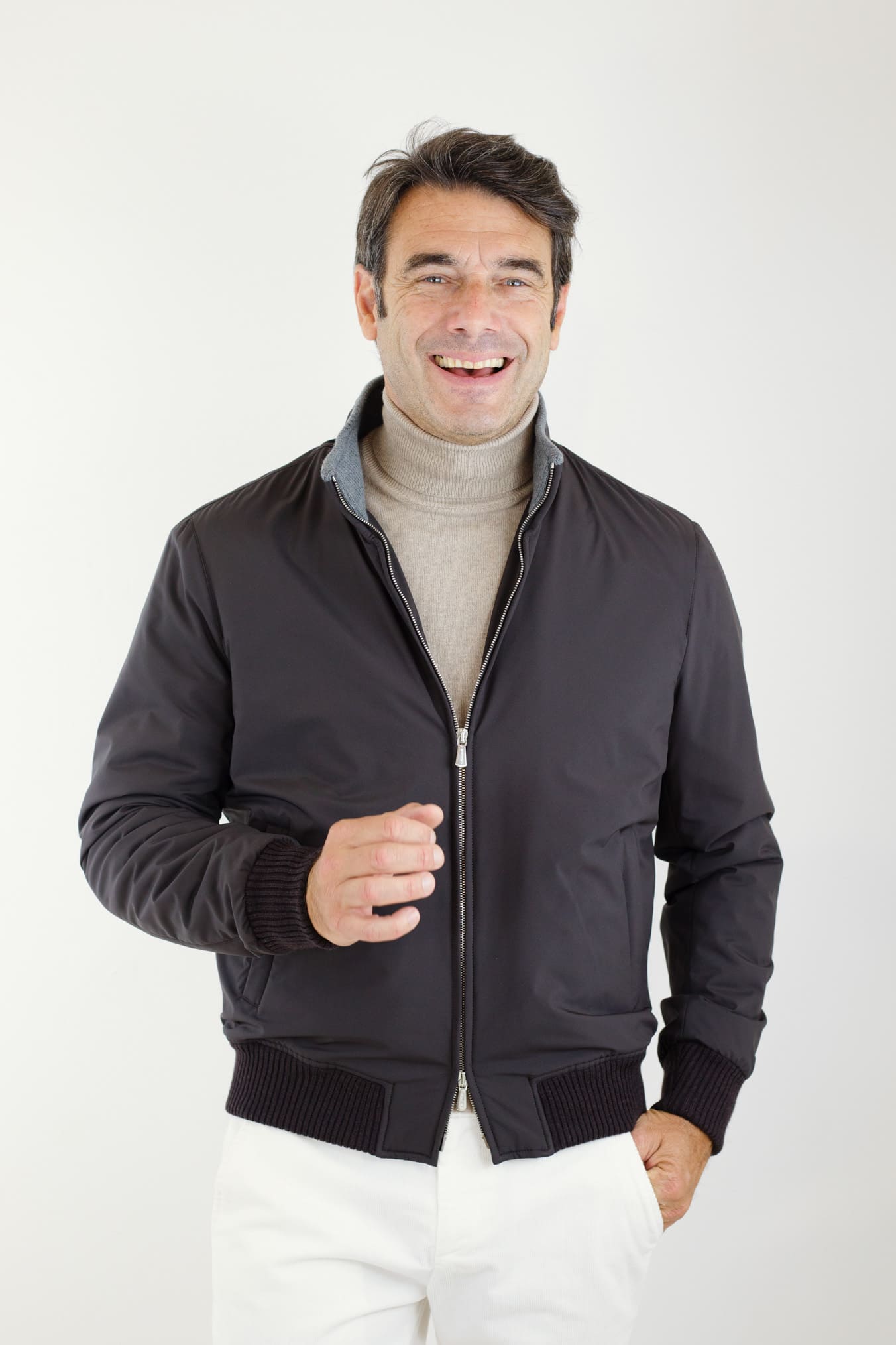 MANDELLI Giubbino Airstop Cashmere Loro Piana Marrone