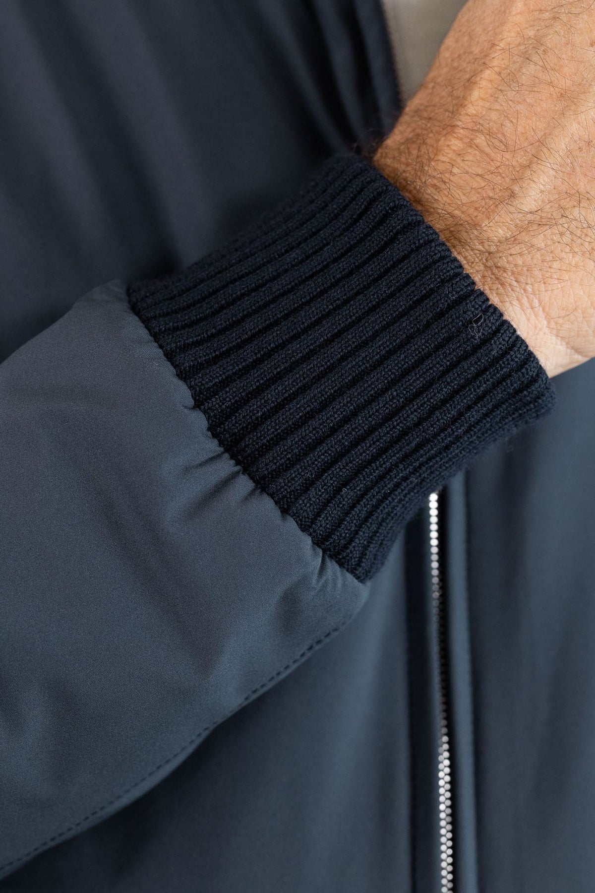 MANDELLI Giubbino Airstop Cashmere Tessuto Loro Piana Blu