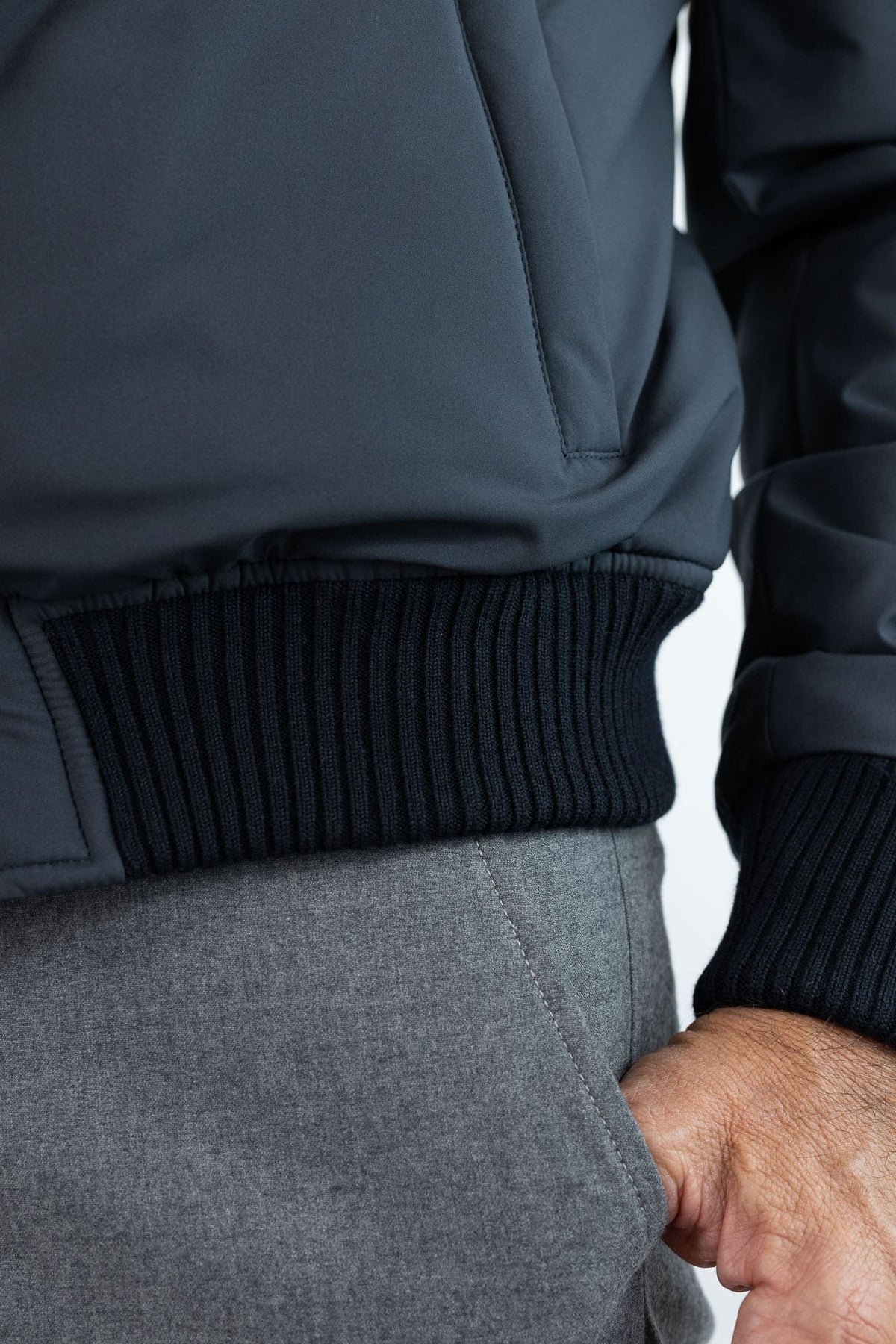 MANDELLI Giubbino Airstop Cashmere Tessuto Loro Piana Blu