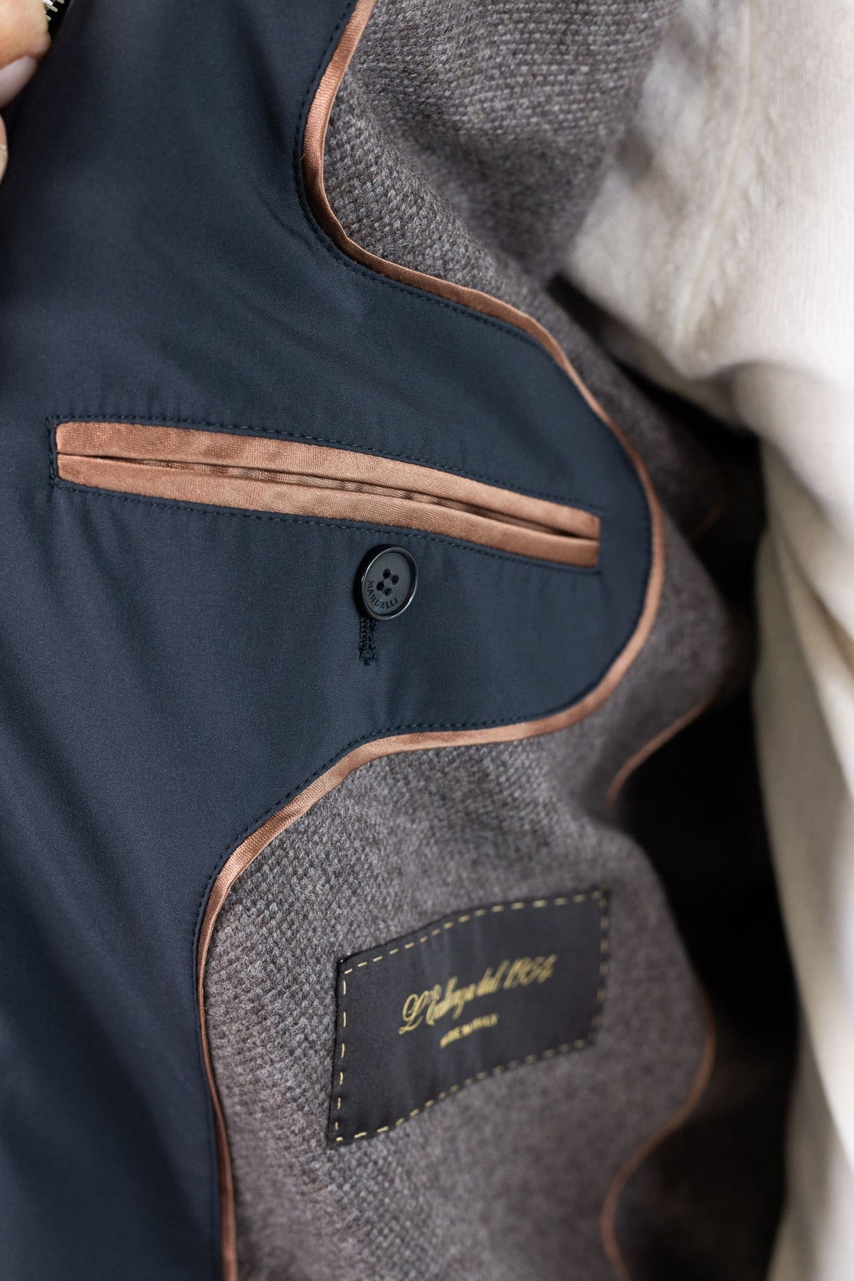 MANDELLI Giubbino Airstop Cashmere Tessuto Loro Piana Blu