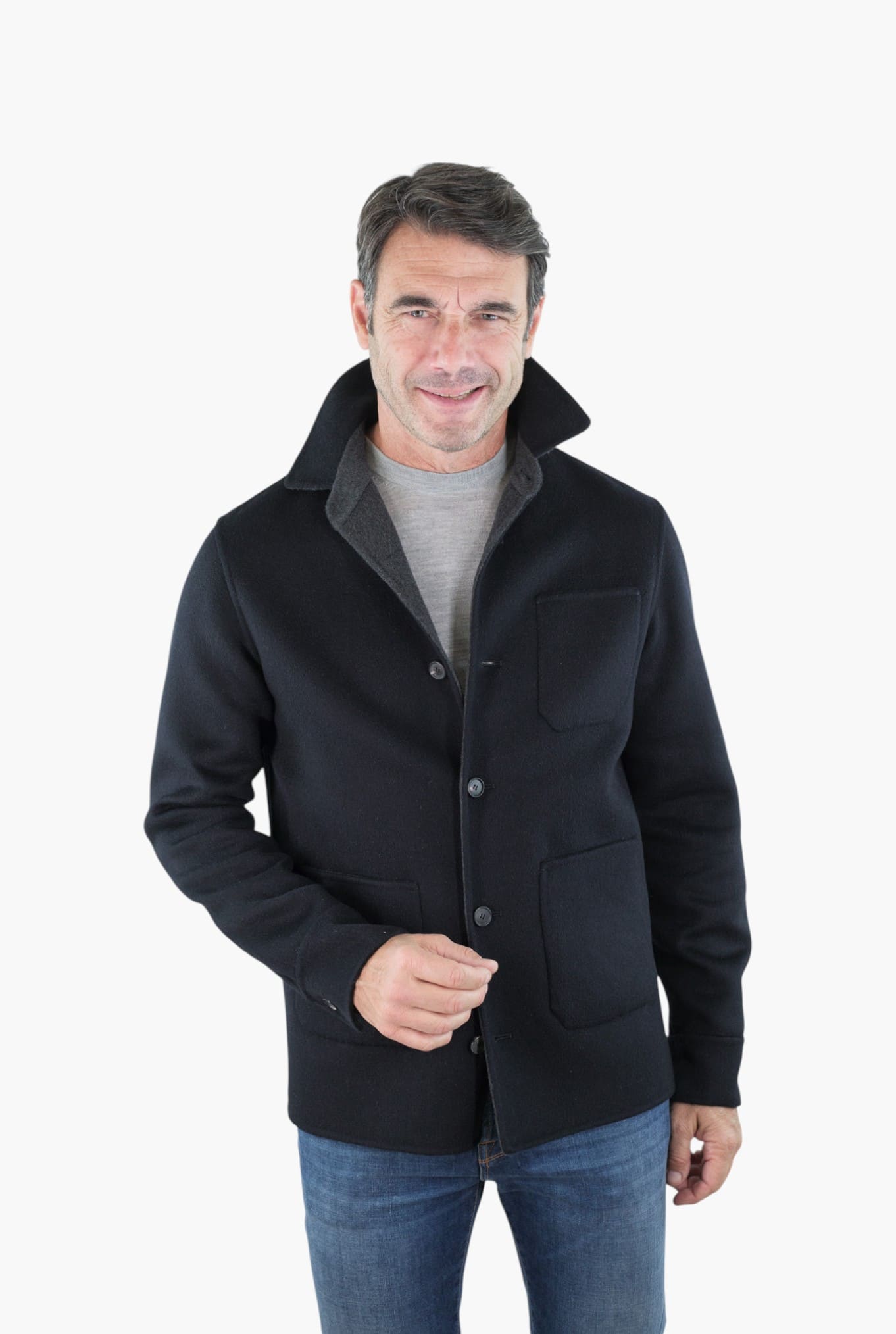 MANTO Giacca Sportiva Cashmere Double Blu Scuro