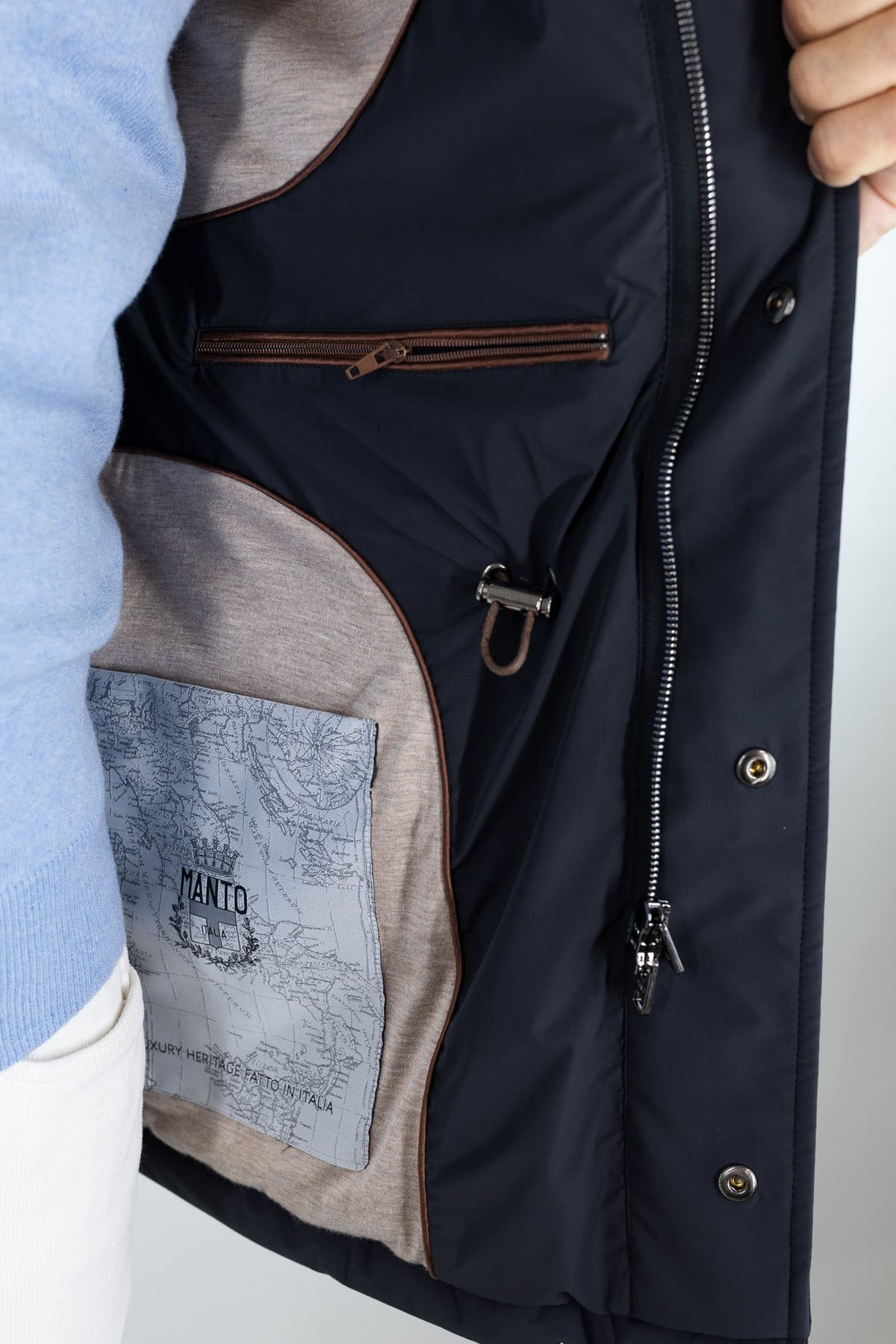 MANTO Field Jacket "Quattro" Tessuto Tecnico Blu