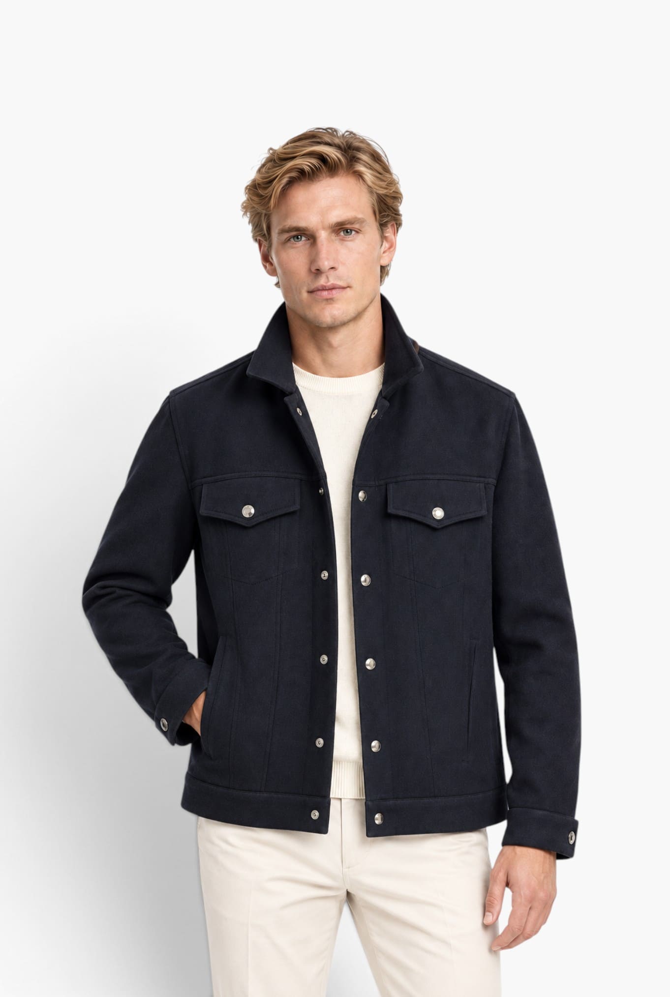 MANTO Giubbino Cashmere "Vesper" Blu Scuro