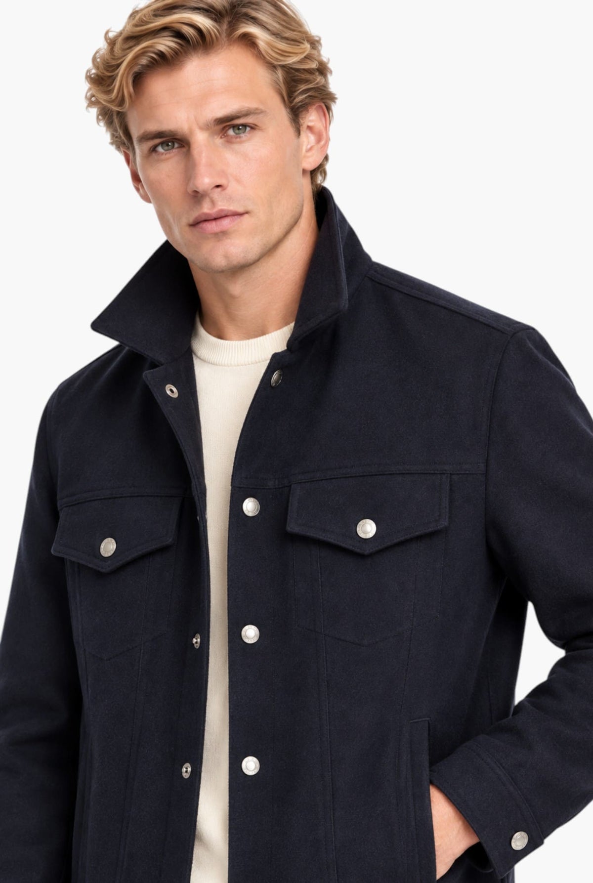MANTO Giubbino Cashmere "Vesper" Blu Scuro