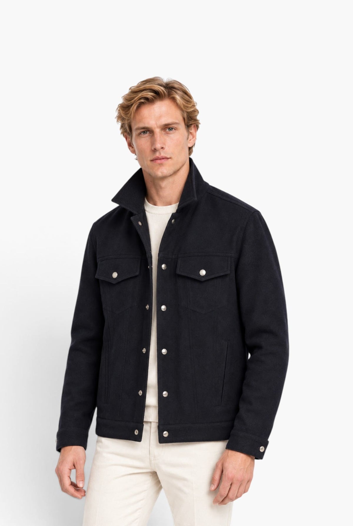 MANTO Giubbino Cashmere "Vesper" Blu Scuro