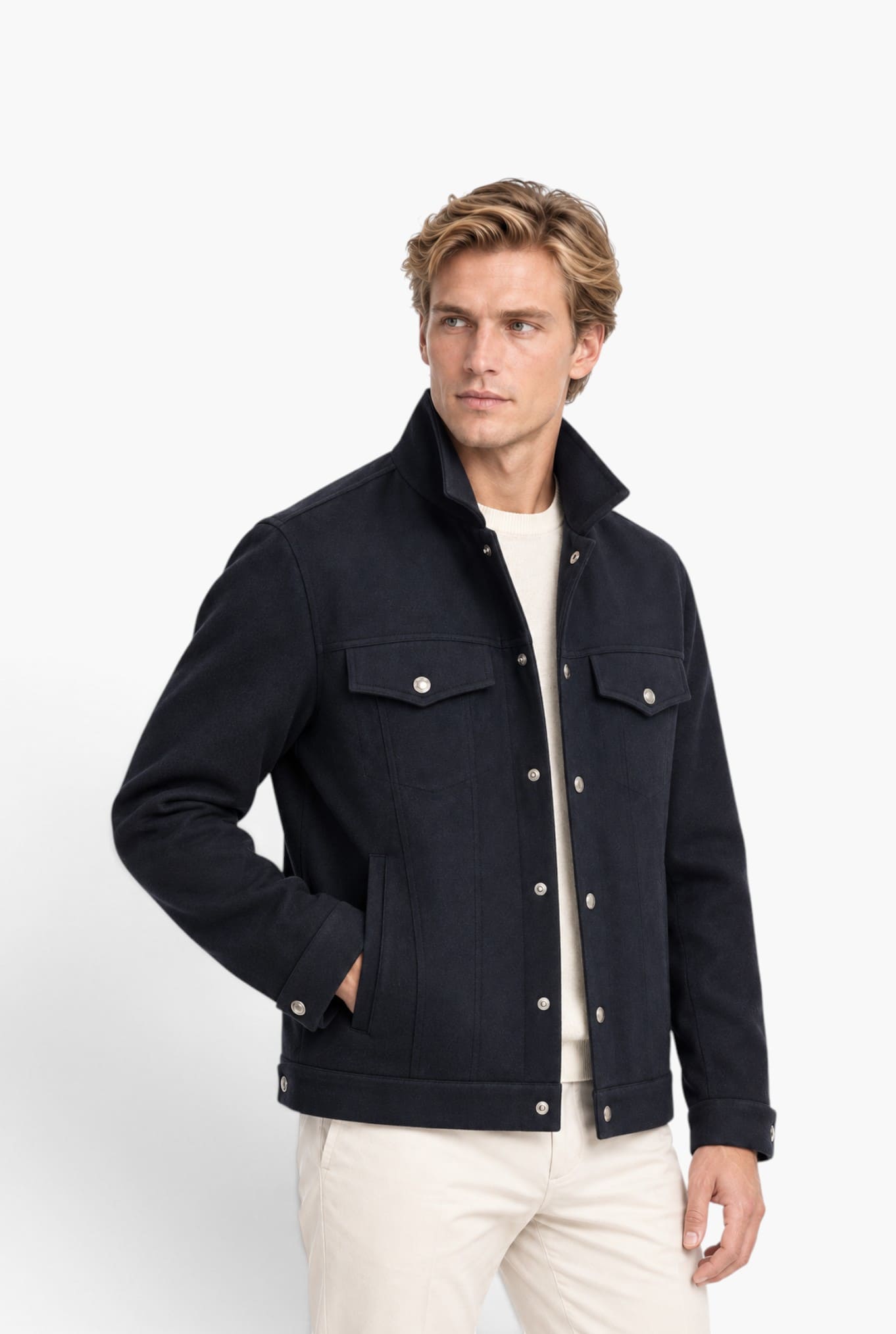 MANTO Giubbino Cashmere "Vesper" Blu Scuro