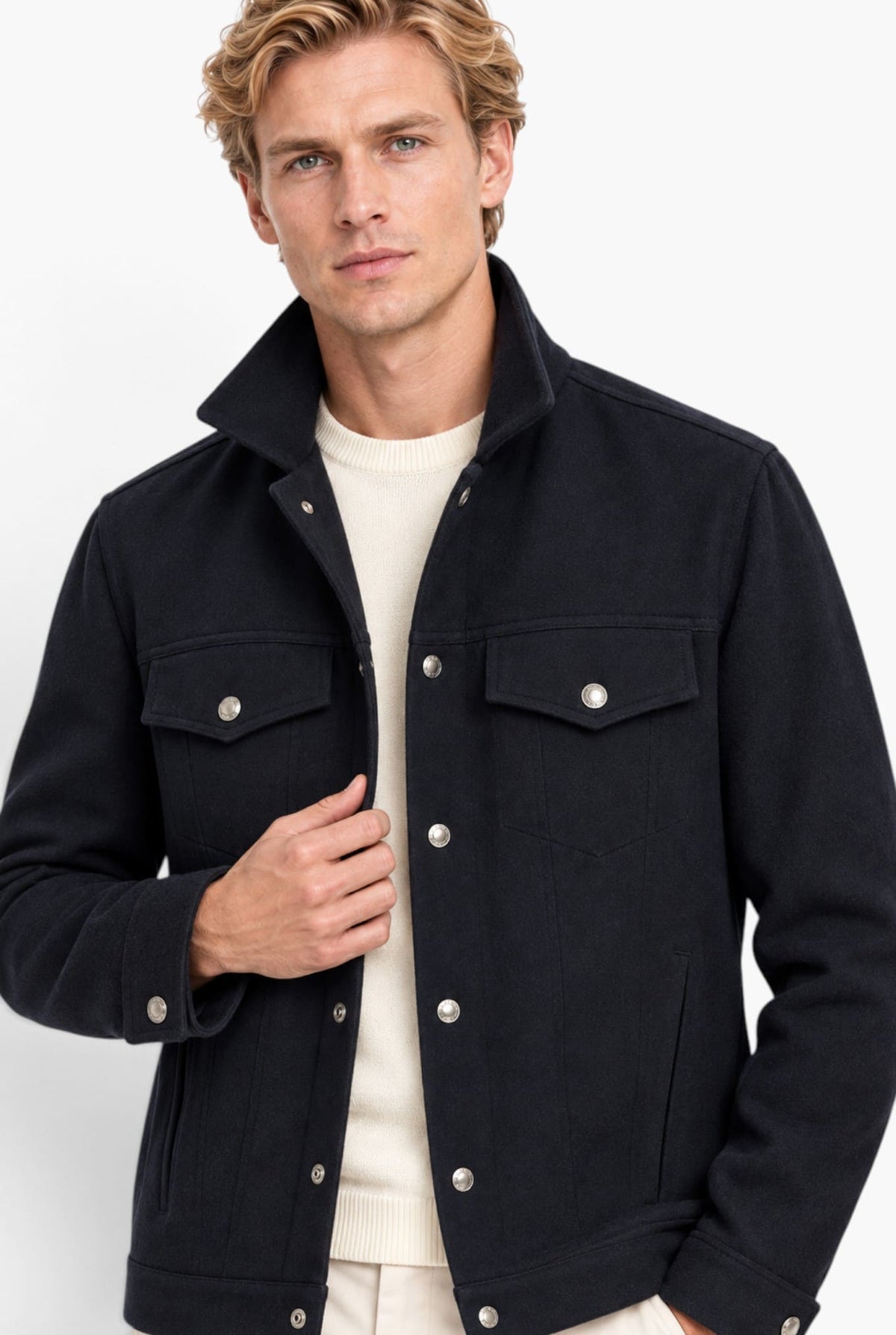 MANTO Giubbino Cashmere "Vesper" Blu Scuro