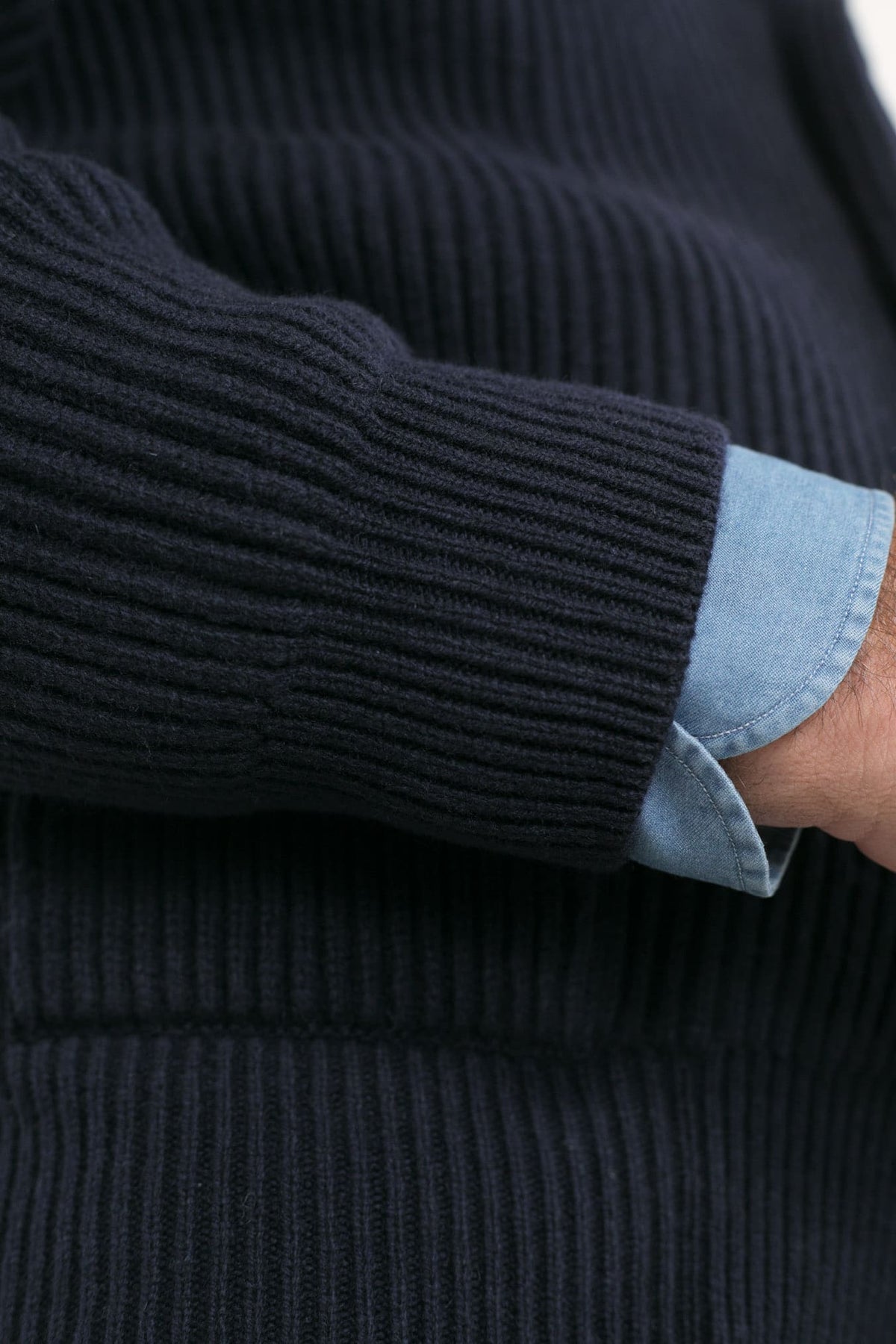 MC GEORGE OF SCOTLAND Cardigan Sciallato Lana Cashmere Blu Navy